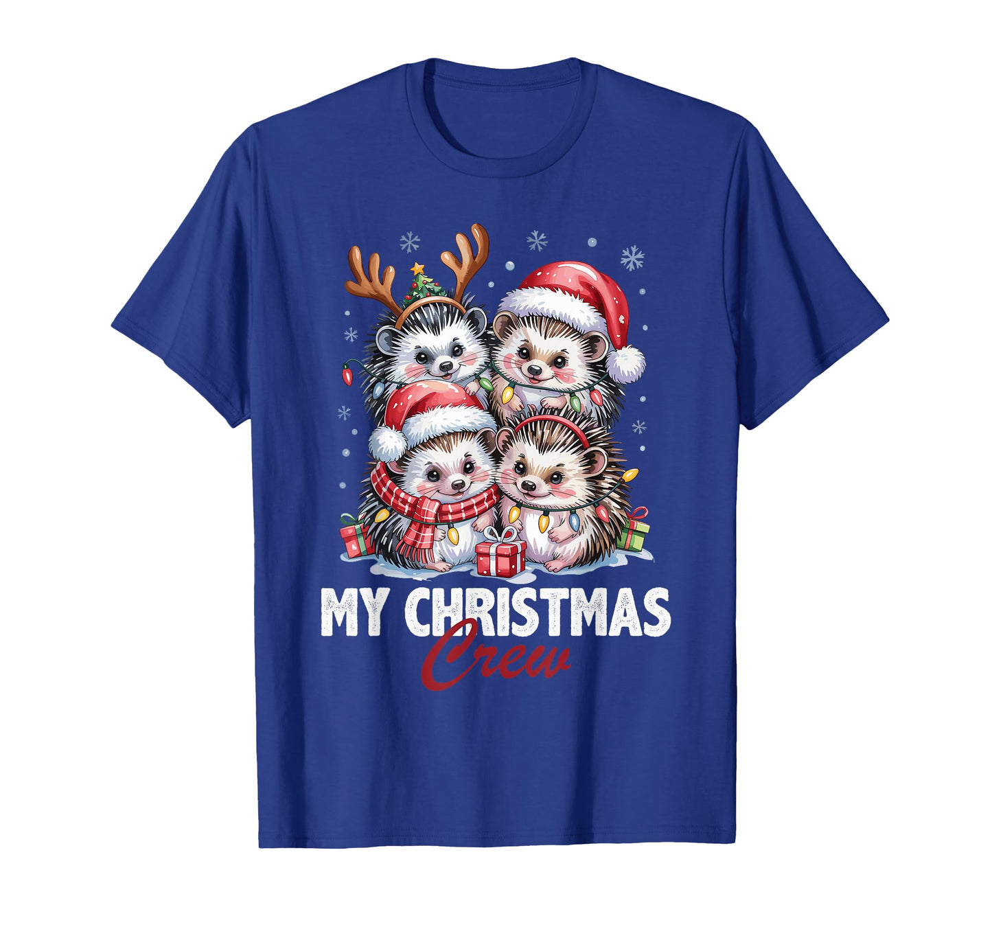 Hedgehog Christmas Crew Cute Pet Lovers Funny Holiday Pajama T-Shirt