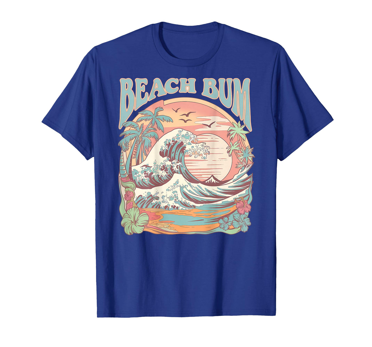 Retro Beach Bum Surf Wave Vintage Tropical Sunset Aesthetic T-Shirt