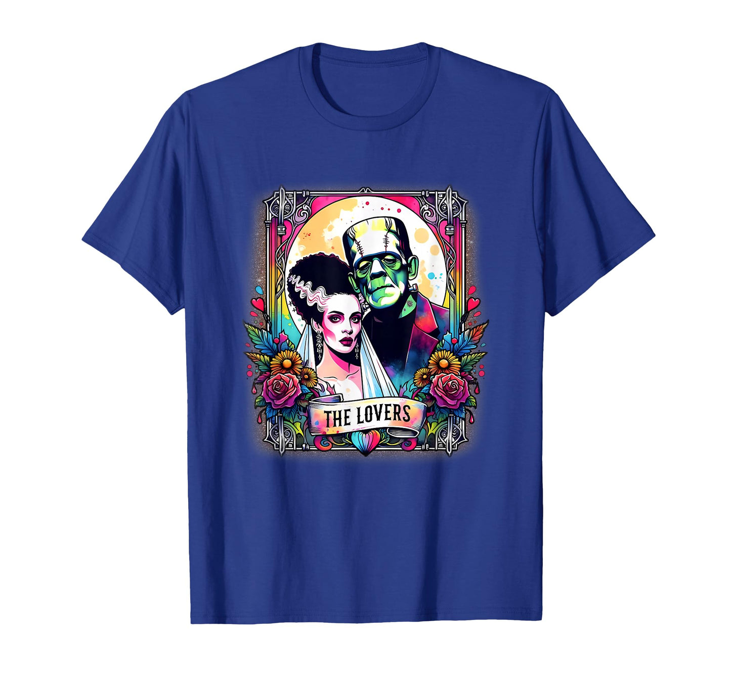 The Monster Frankenstein And Bride The Lovers Tarot Card T-Shirt