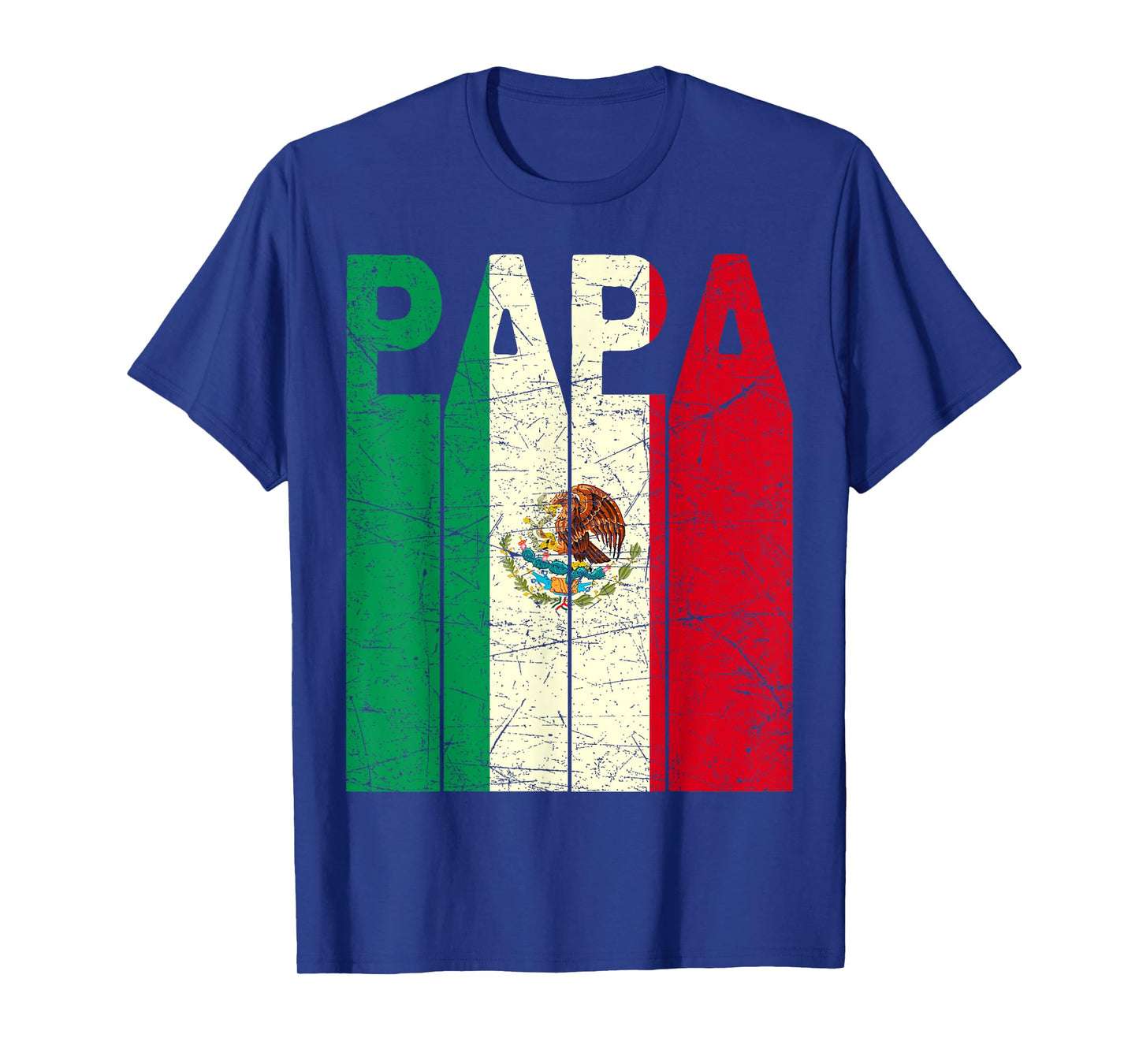 Mexican Papa Vintage Mexican Dad Mexican Flag Retro T-Shirt