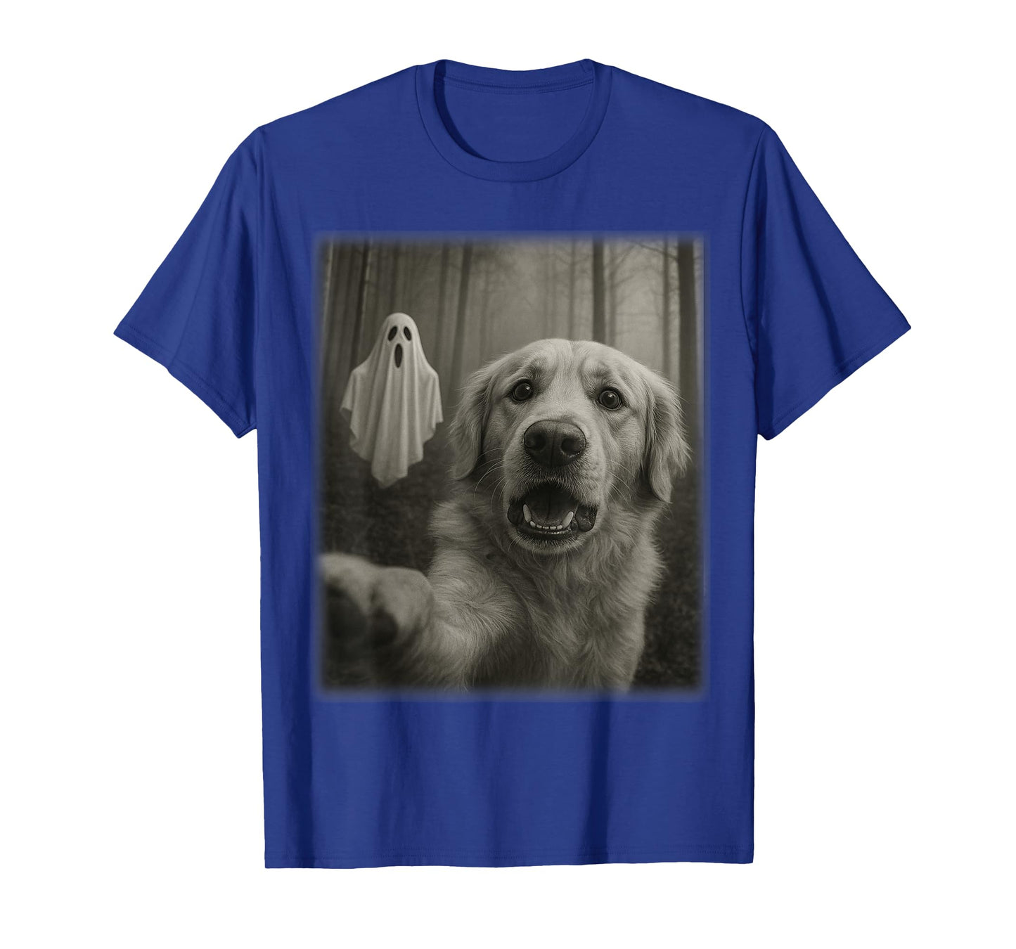 Funny Halloween Retriever Dog Selfie with Spooky Ghost T-Shirt