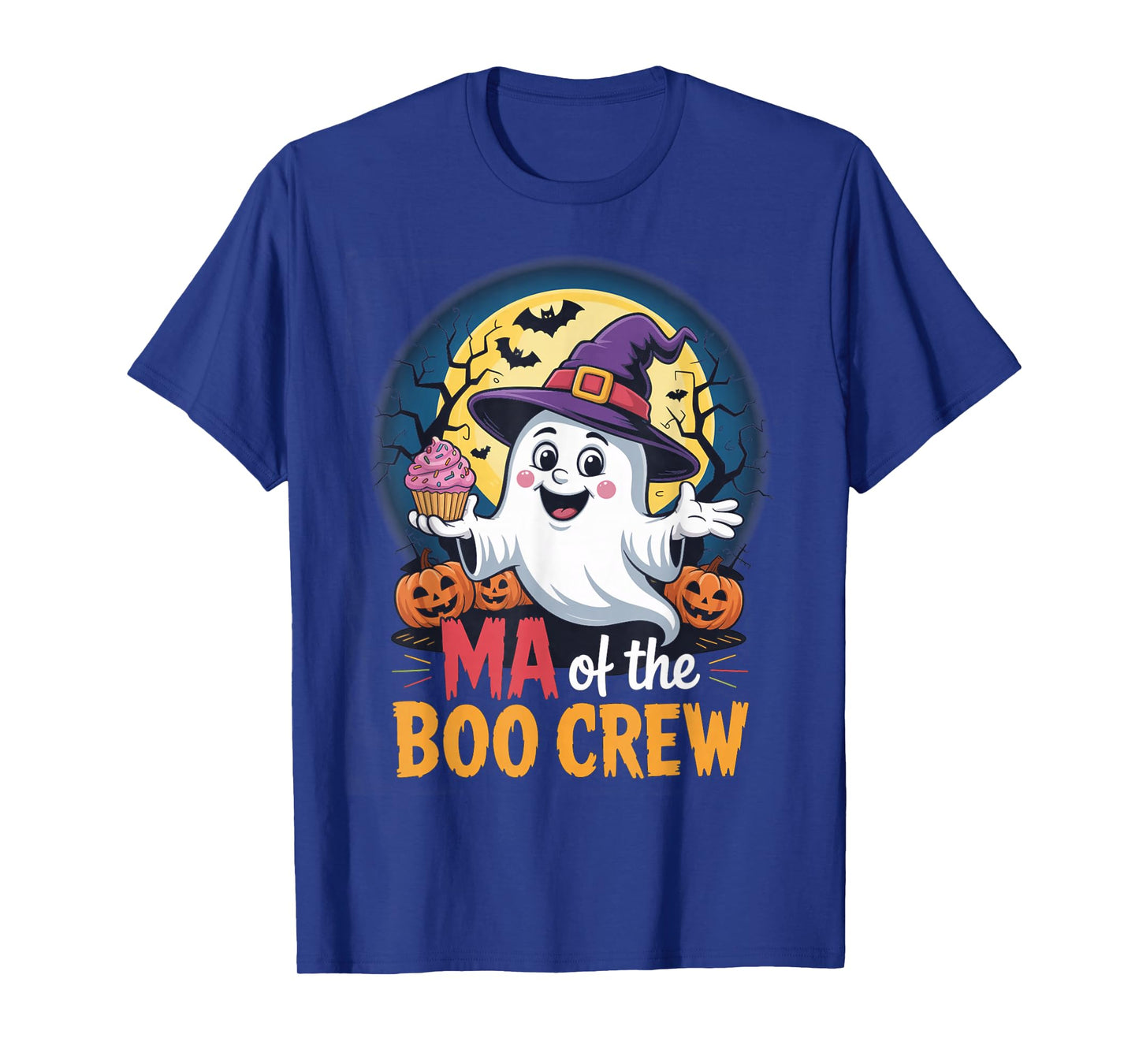 Ma of The Boo Crew Ghost Halloween Bats Cupcake Pumpkins T-Shirt