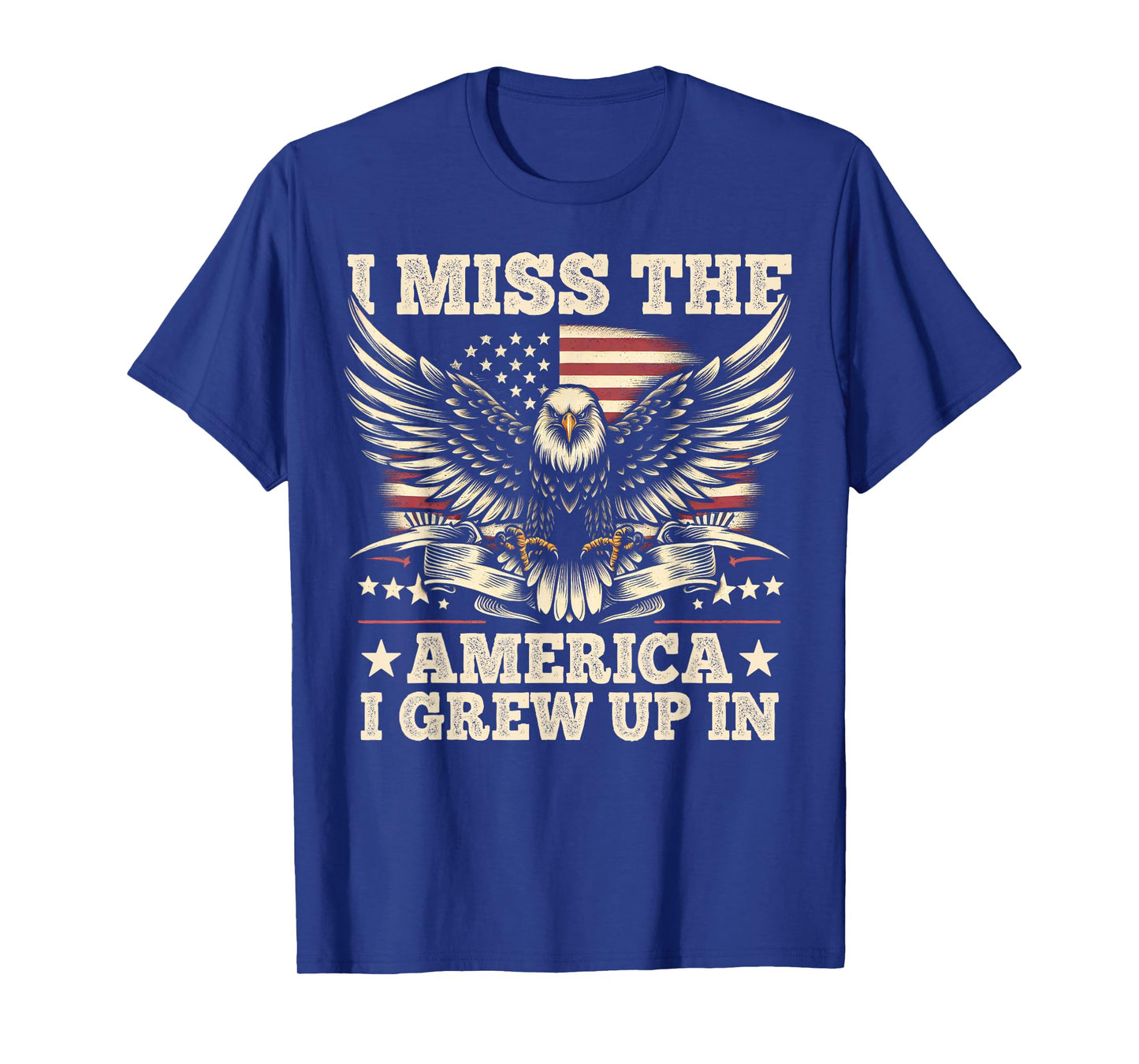 I Miss The America I Grew Up In Retrro Vintage American Flag T-Shirt