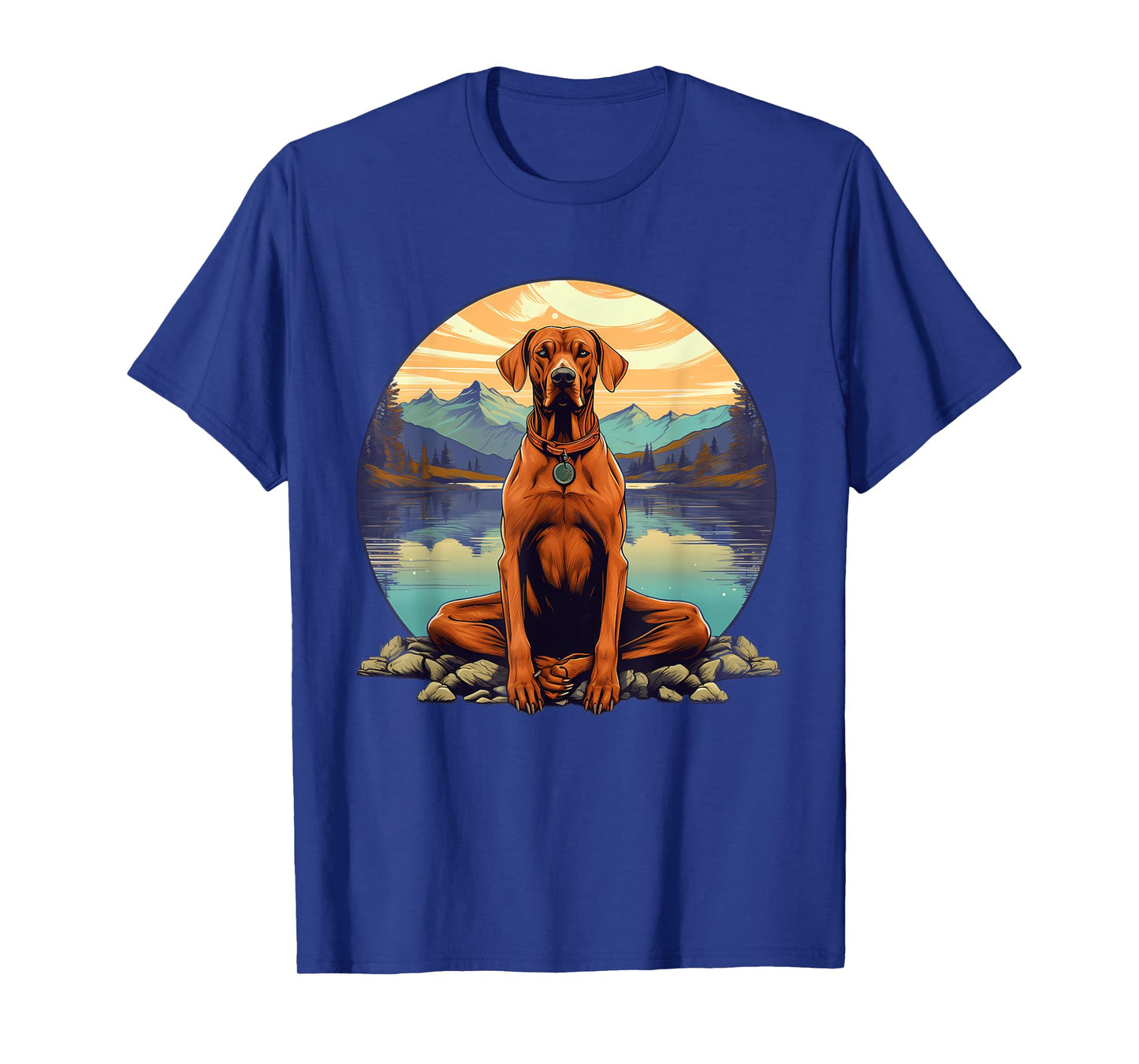 Rhodesian Ridgeback Dog Meditation Yoga Men Women Kids T-Shirt