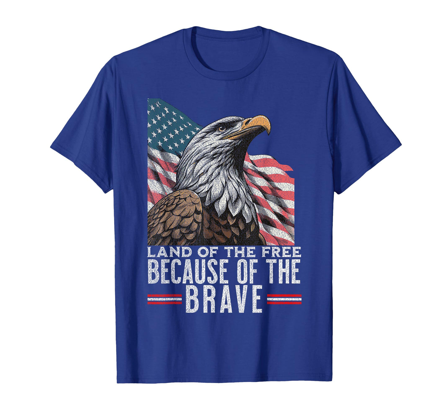 Land of the Free Because of the Brave Vintage America Eagle T-Shirt