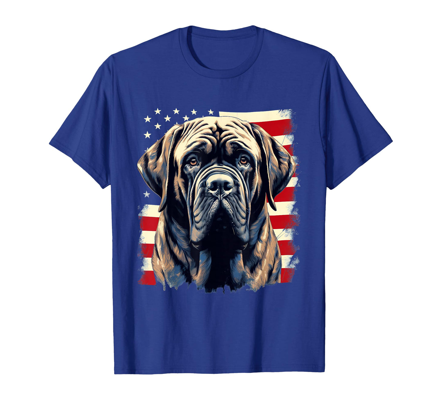 4th Of July US Flag English Mastiff Dog T-Shirt