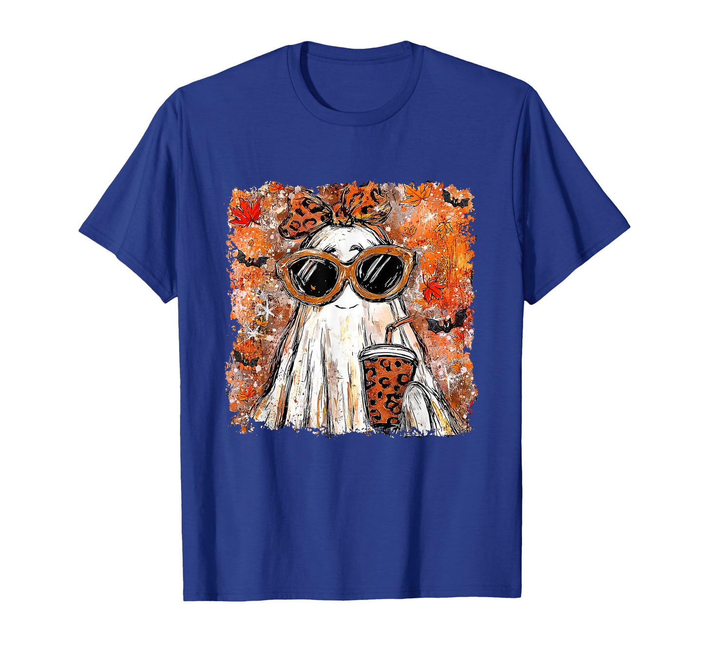 Coquette Leopard Ghost Coffee Boo-JEE Halloween Boujee Ghost T-Shirt