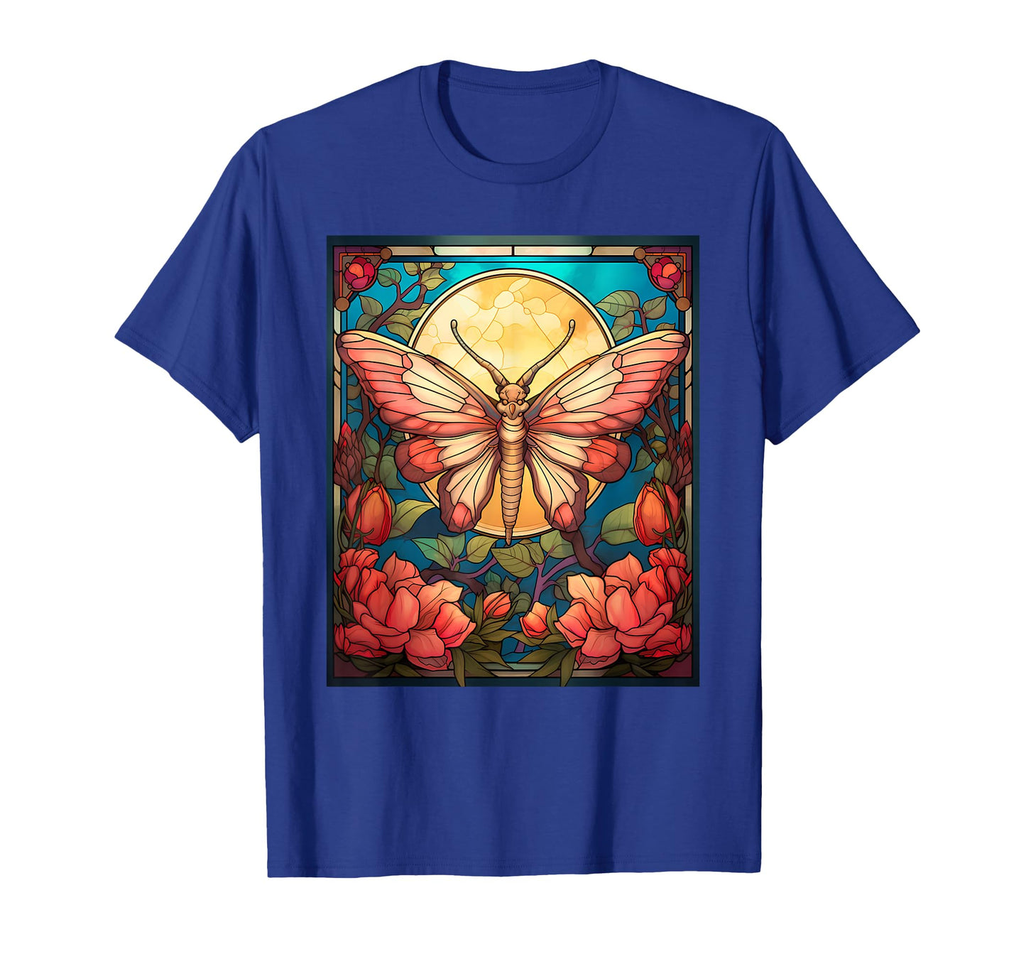Stained Glass Style Rosy maple moth T-Shirt