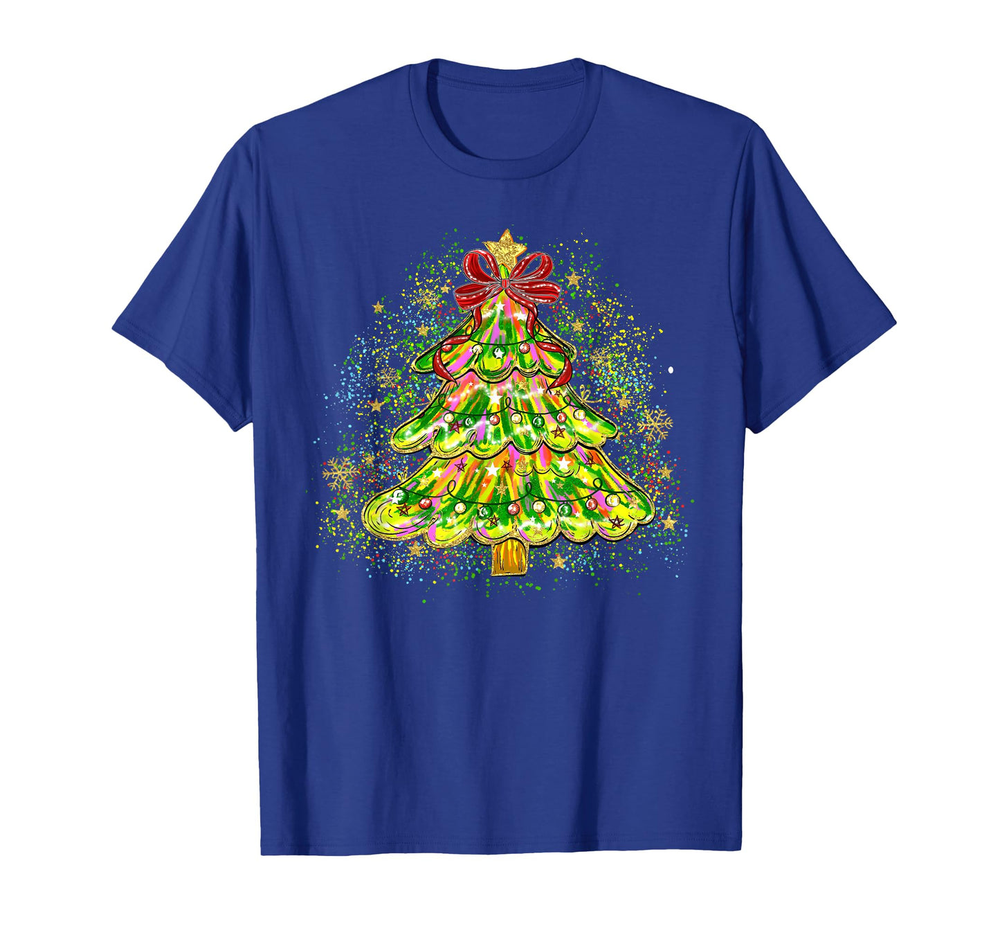 Christmas Tree Coquette Bow Xmas Lights Snowflake Holiday T-Shirt