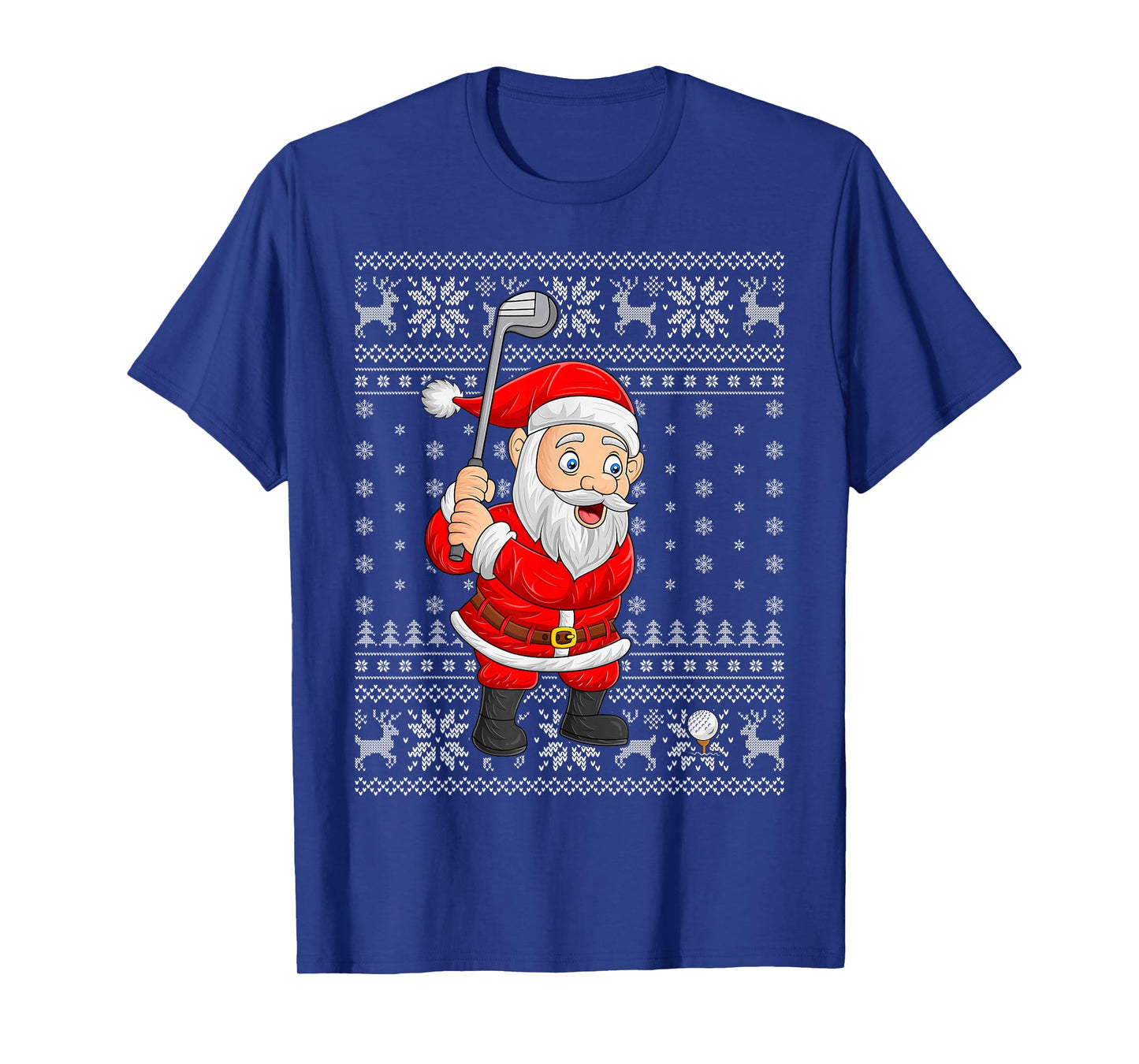 Santa Playing Golf Golfer Ugly Christmas Sweaters Xmas T-Shirt