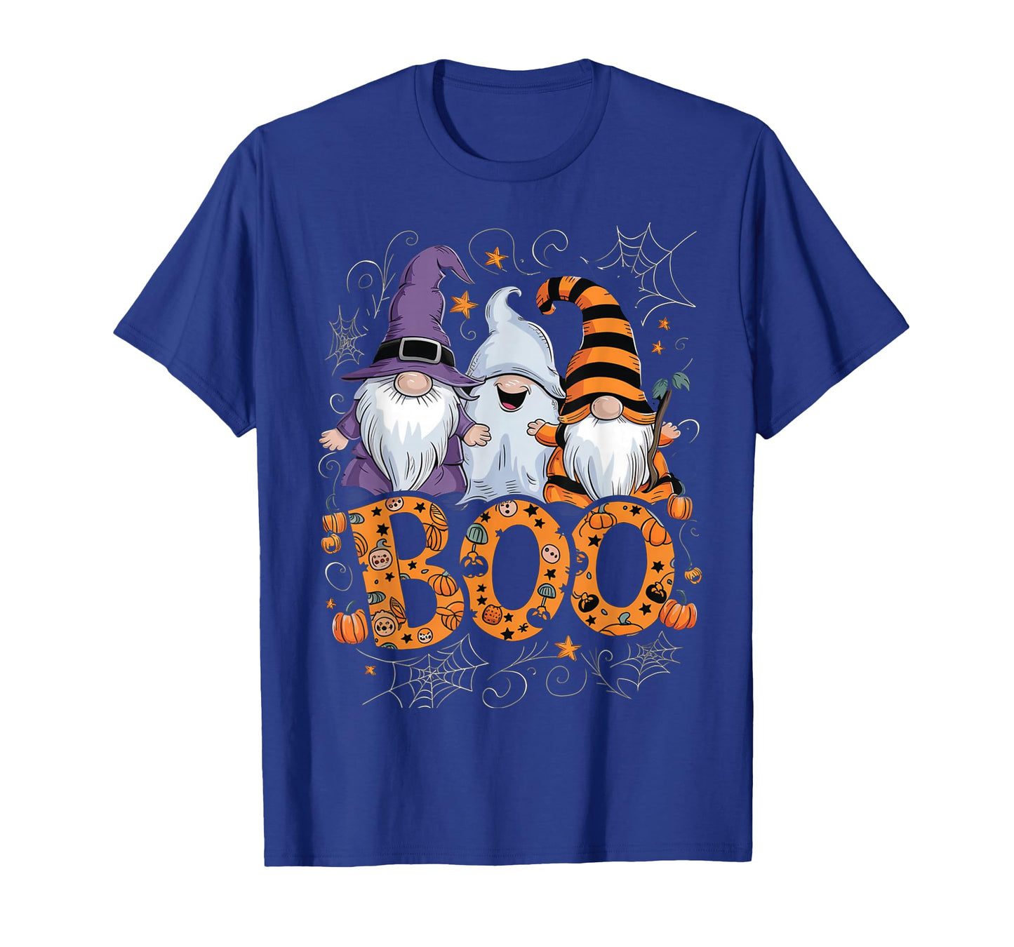Funny Boo Witch Spiders Pumpkins Happy Halloween Gnome T-Shirt