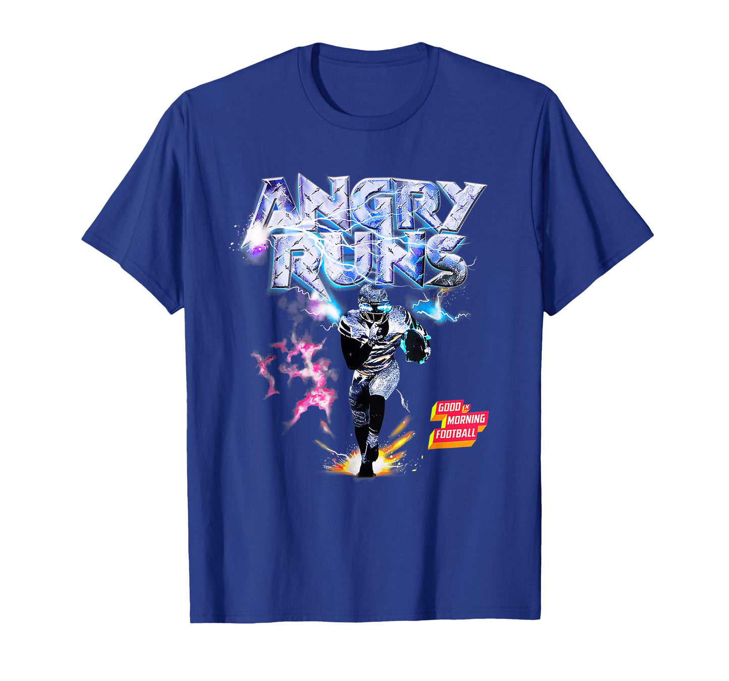Angry Runs Good Morning Football Sport Lover Vintage Art T-Shirt