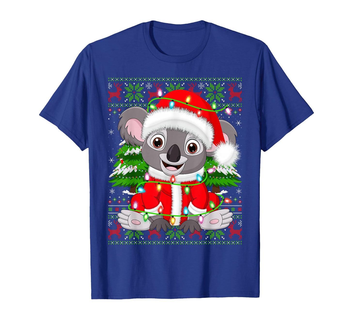 Koala Christmas Lights Santa Costume Ugly Xmas Sweaters T-Shirt