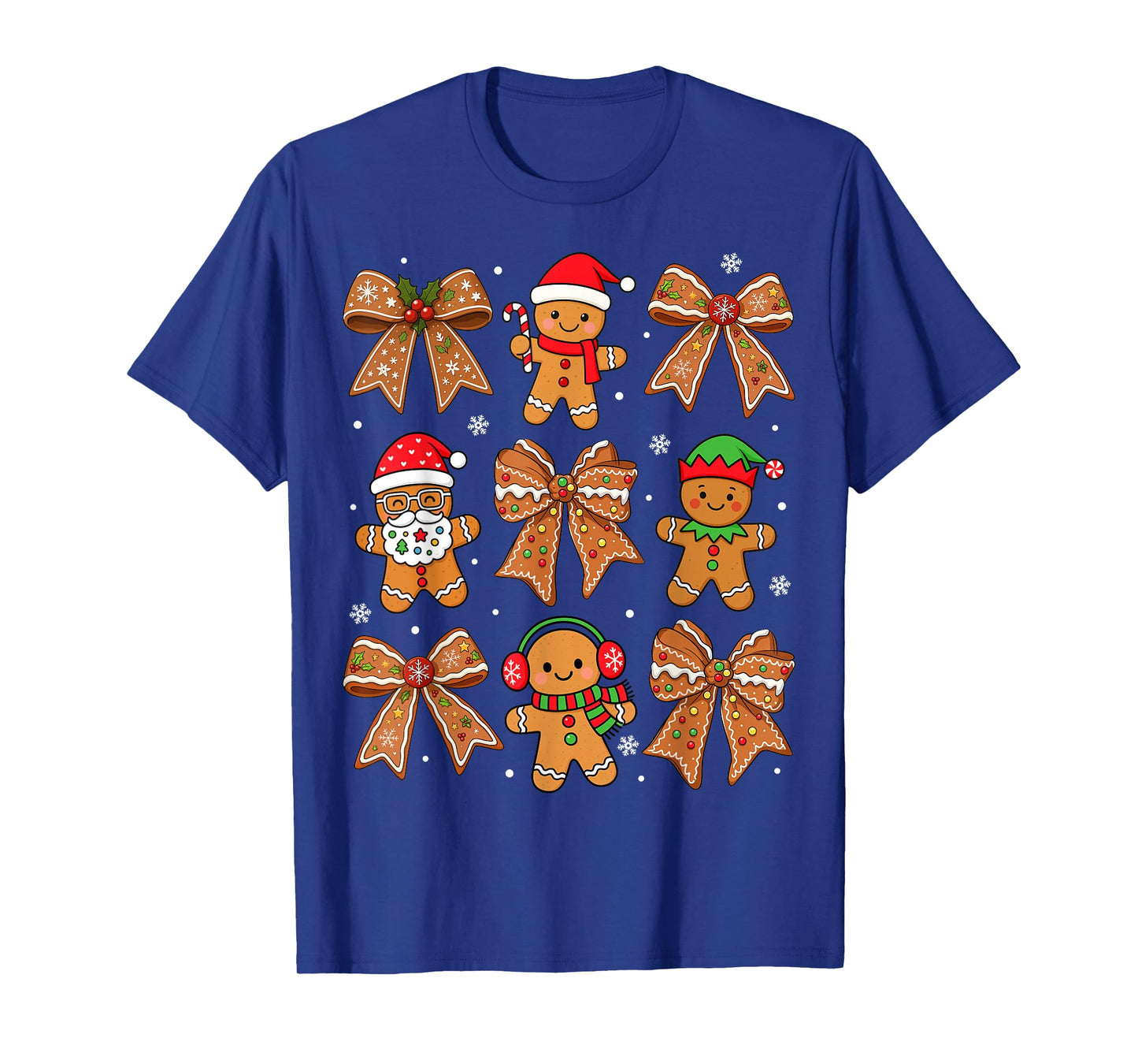 Merry Christmas Coquette Bow Santa Gingerbread Xmas Holiday T-Shirt