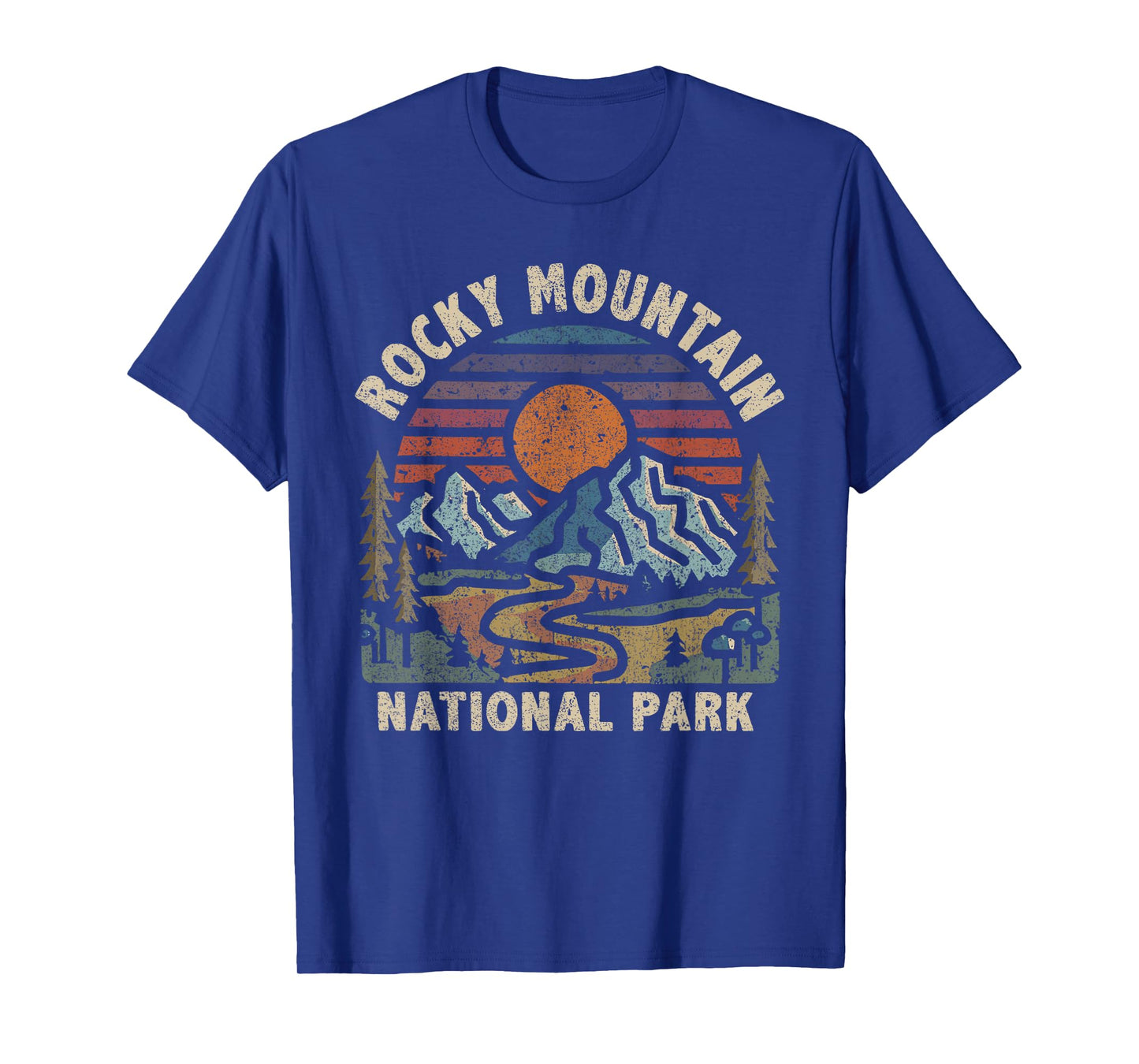 Rocky Mountain National Park Retro Sunset Mountains T-Shirt