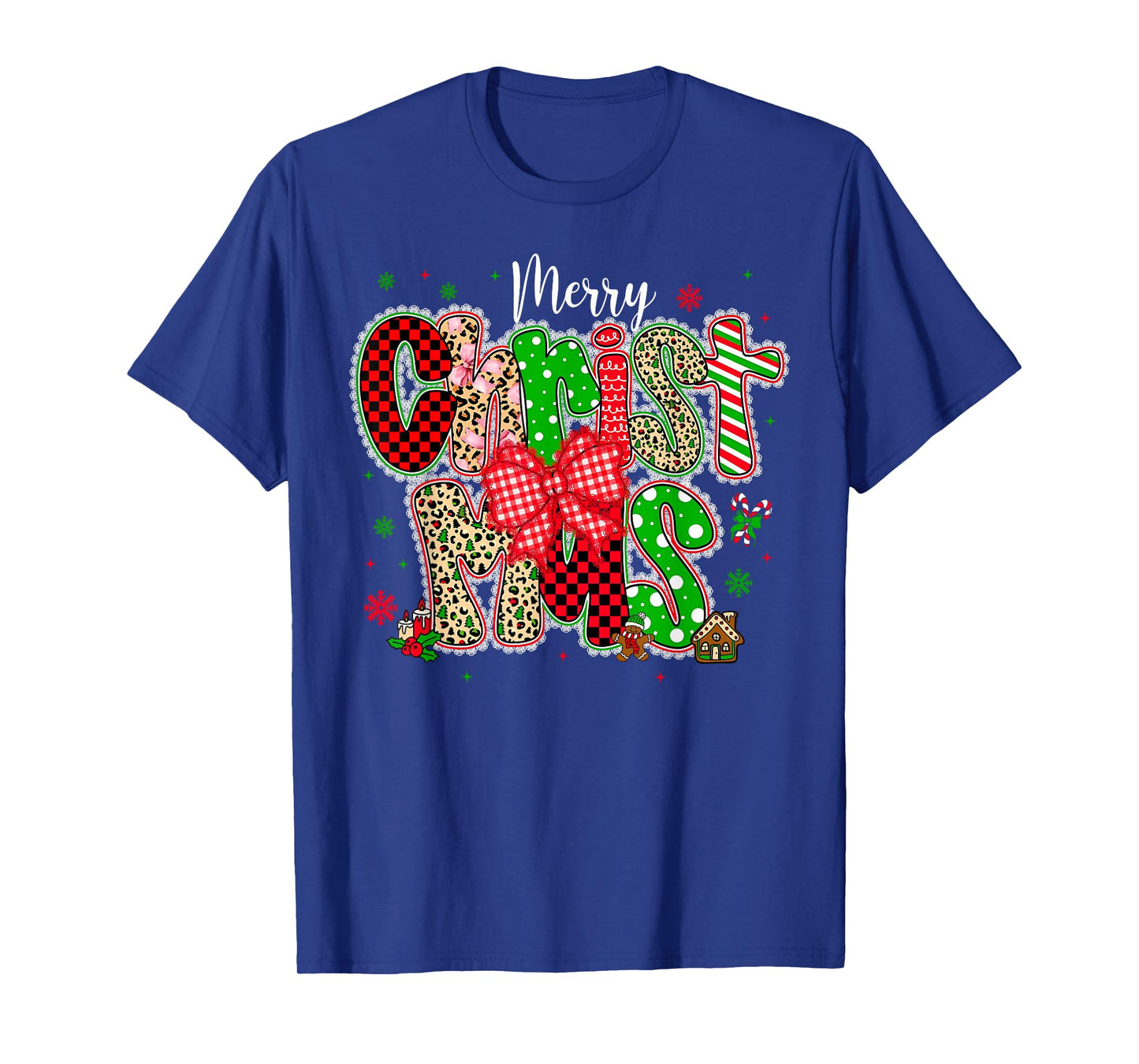 Merry Christmas Coquette Bow Family Xmas Pajamas Holiday T-Shirt