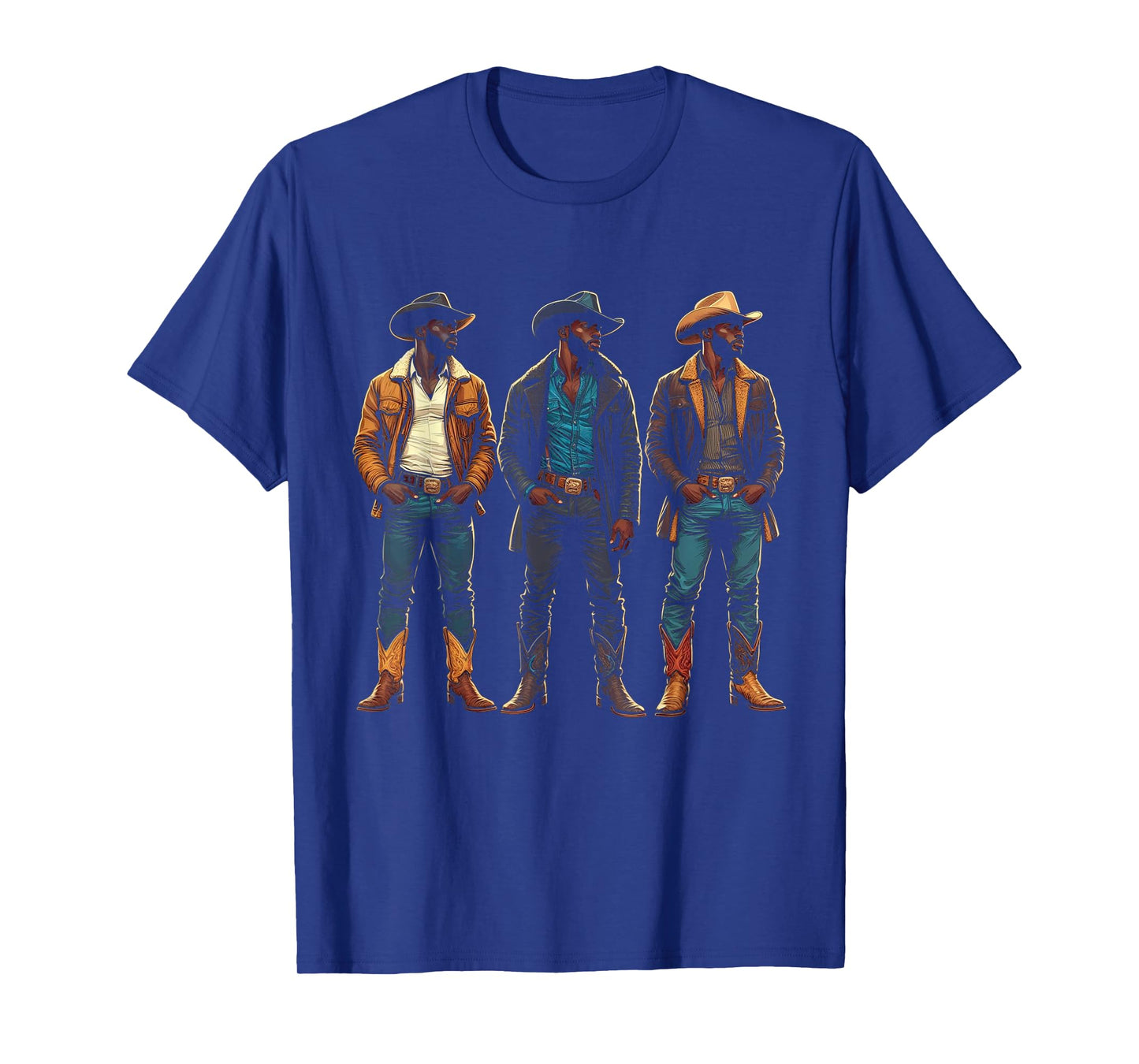Black Cowboy Western Rodeo Melanin Black History Texas Men T-Shirt