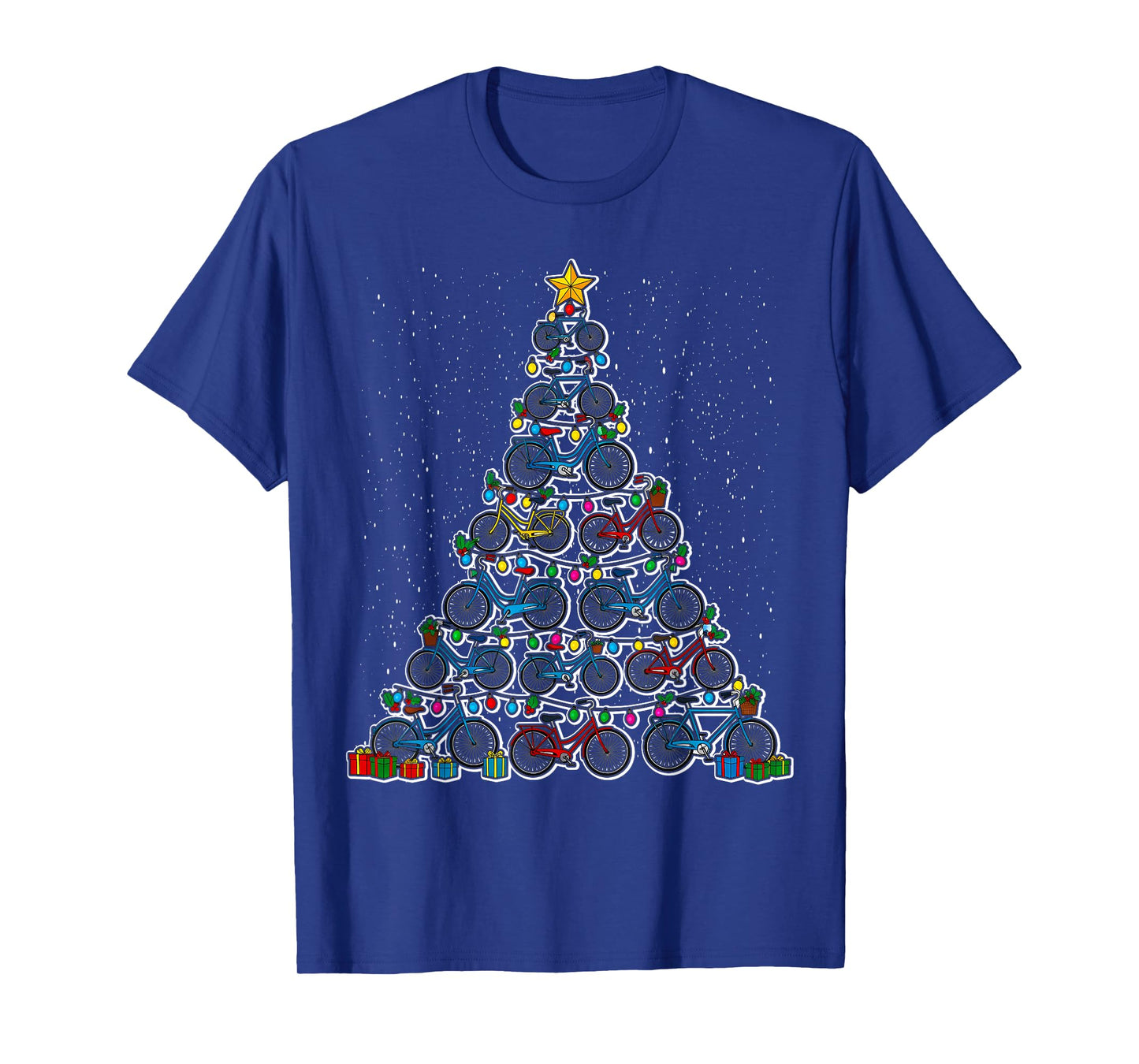 Bicycle Christmas Tree Funny Santa Lover Biker T-Shirt