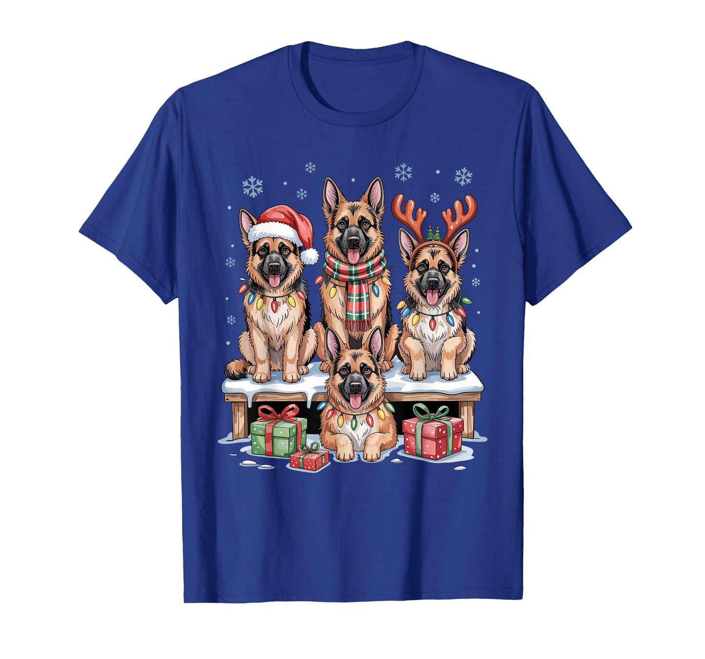 Cute German Shepherd Christmas Puppies Dog Lovers Holiday T-Shirt