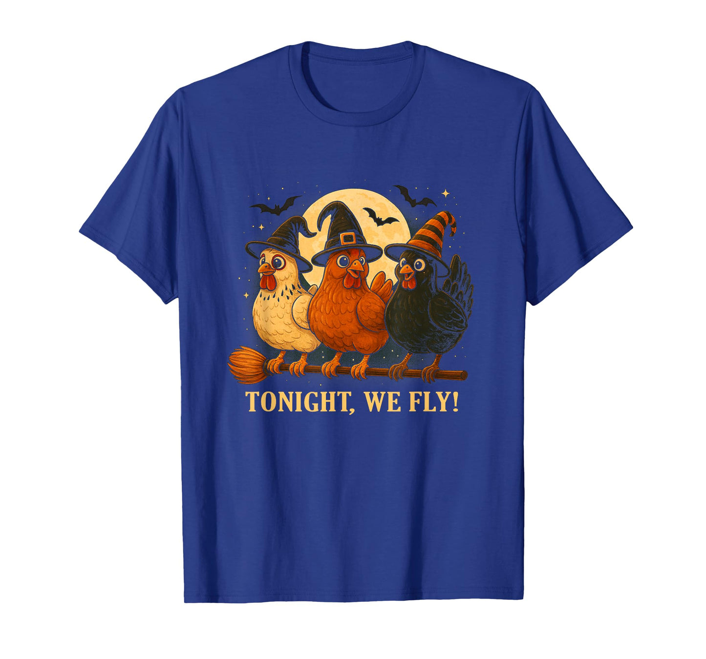 Funny Witch Chicken Tonight We Fly Halloween T-Shirt