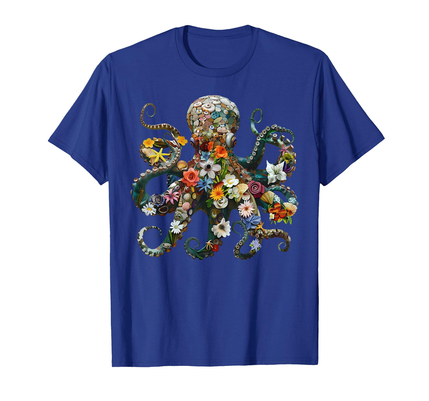 Octopus Floral Vintage Flowers Scuba Diving Garden And Ocean T-Shirt