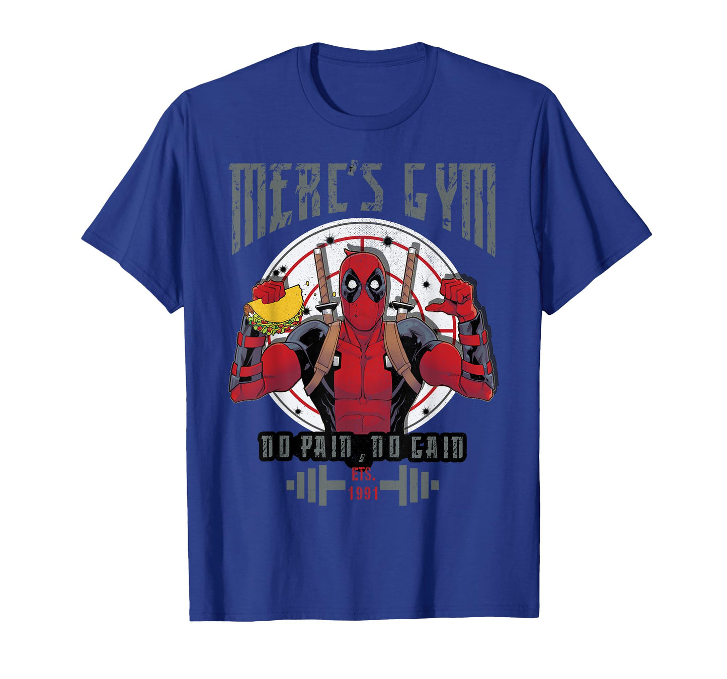 Marvel Deadpool Merc's Gym No Pain No Gain T-Shirt