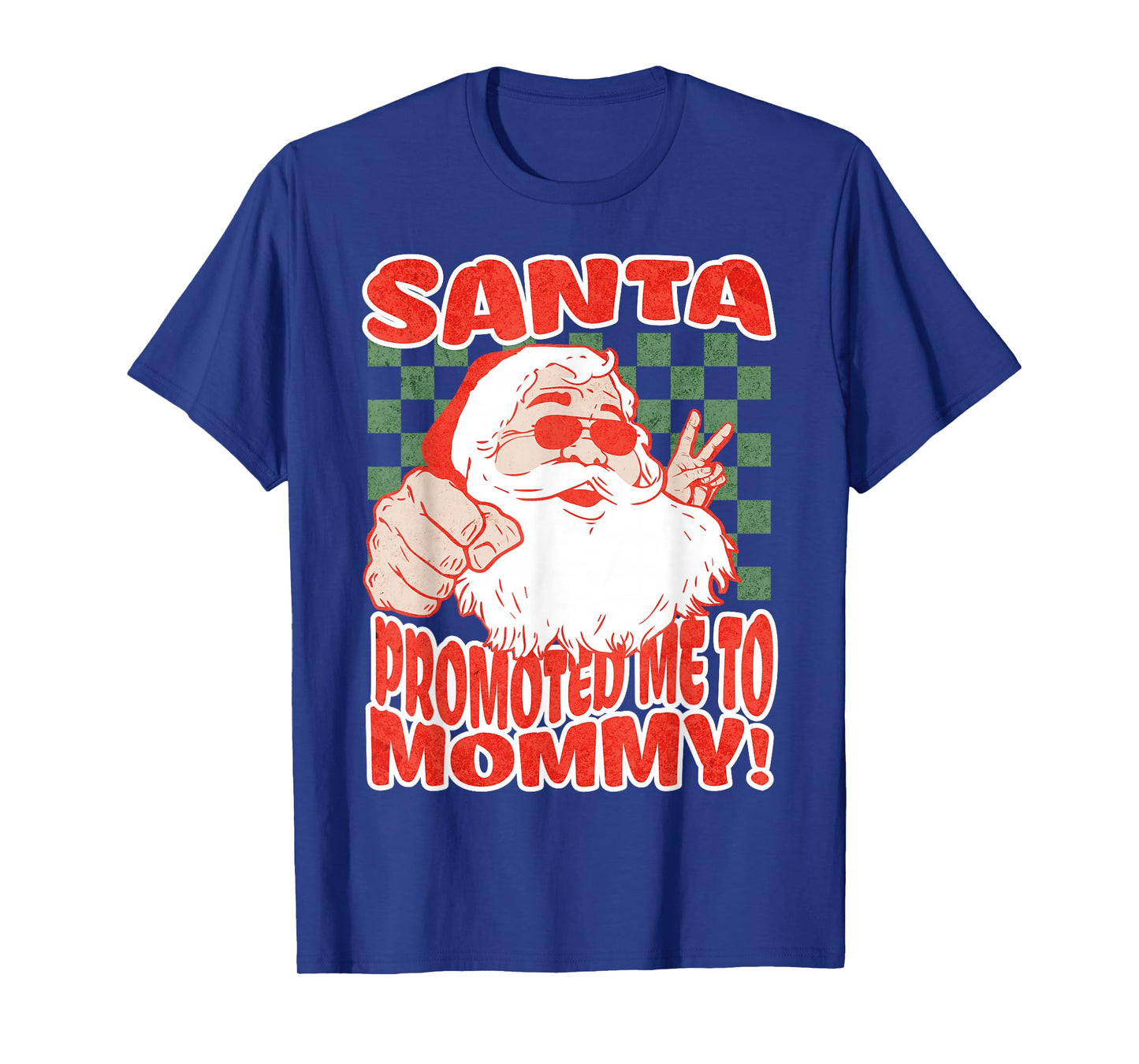 Santa Promoted Me to Mommy Christmas Baby Announcement T-Shirt