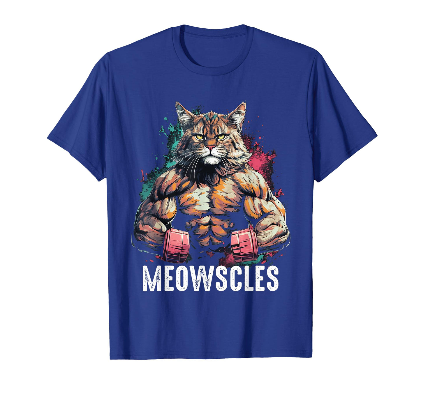 Funny Cat Musculation for Men Gym Weight lifting Cats Lovers T-Shirt