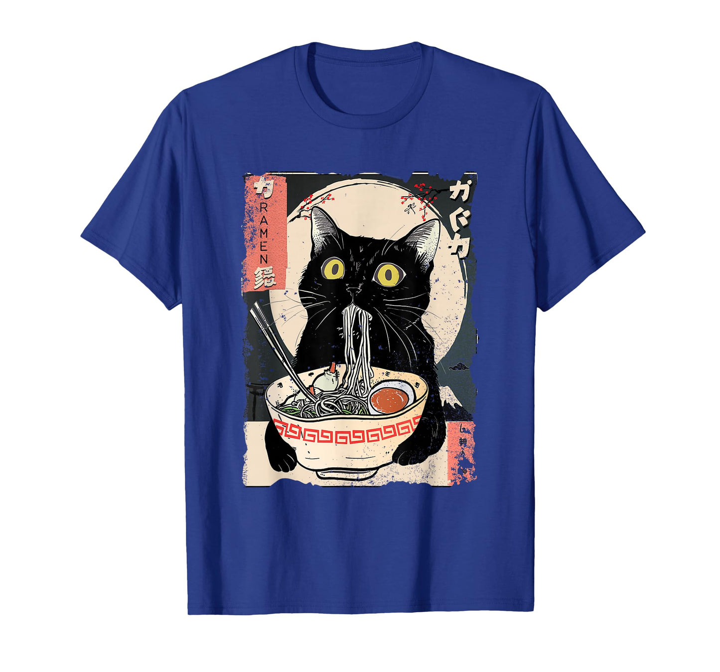Kawaii Cat Eating Ramen Noodles Funny Anime Gift Girls Teens T-Shirt