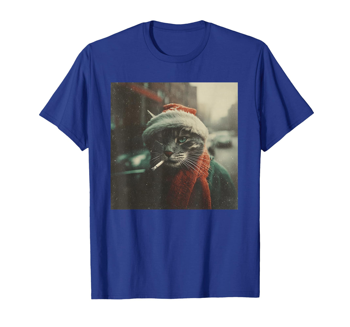 Santa Cat Cigarette Noir Holiday Winter Scarf Festive T-Shirt