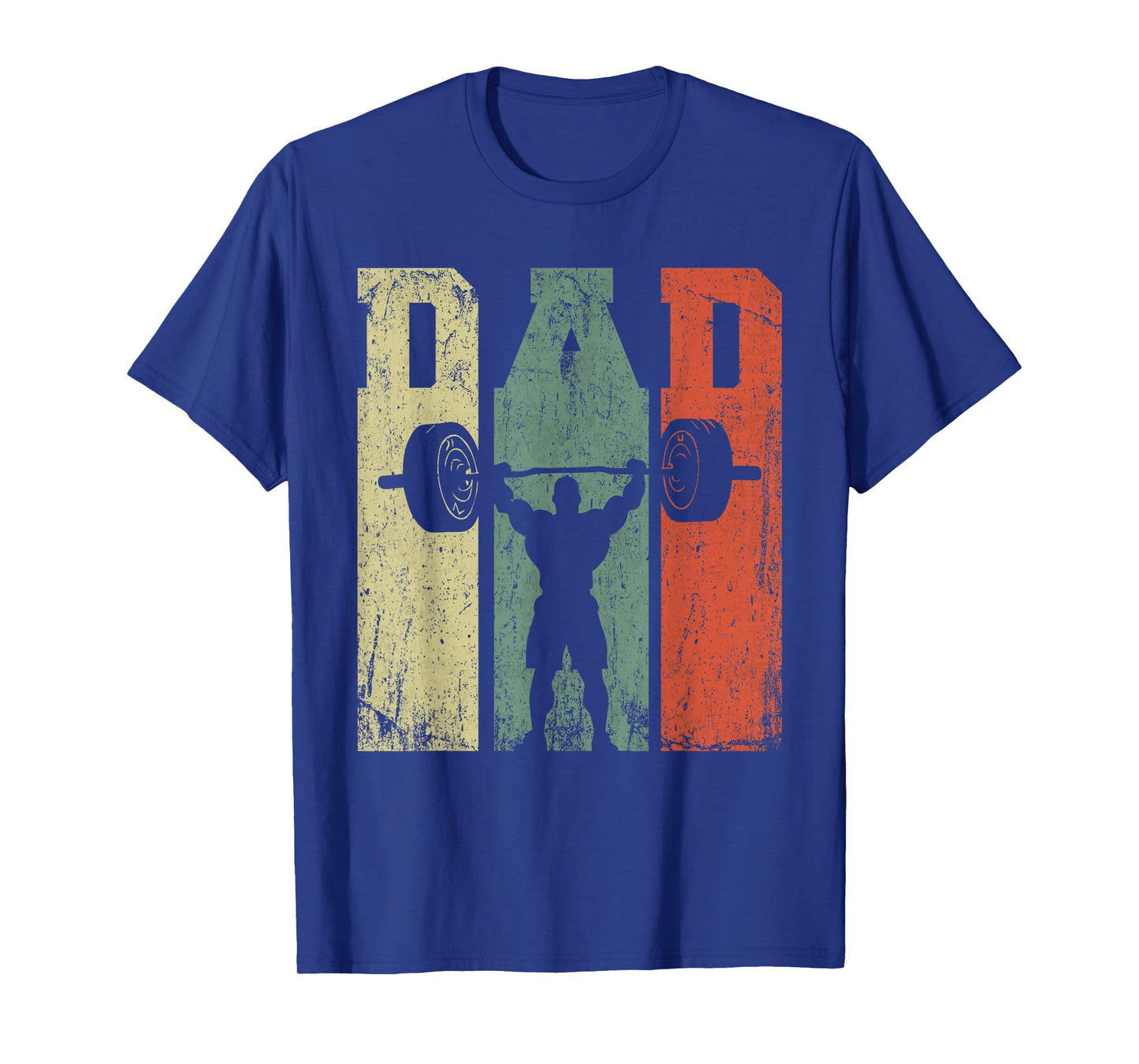 Vintage Weightlifting Dad Daddy Silhouette Gym Father's Day T-Shirt