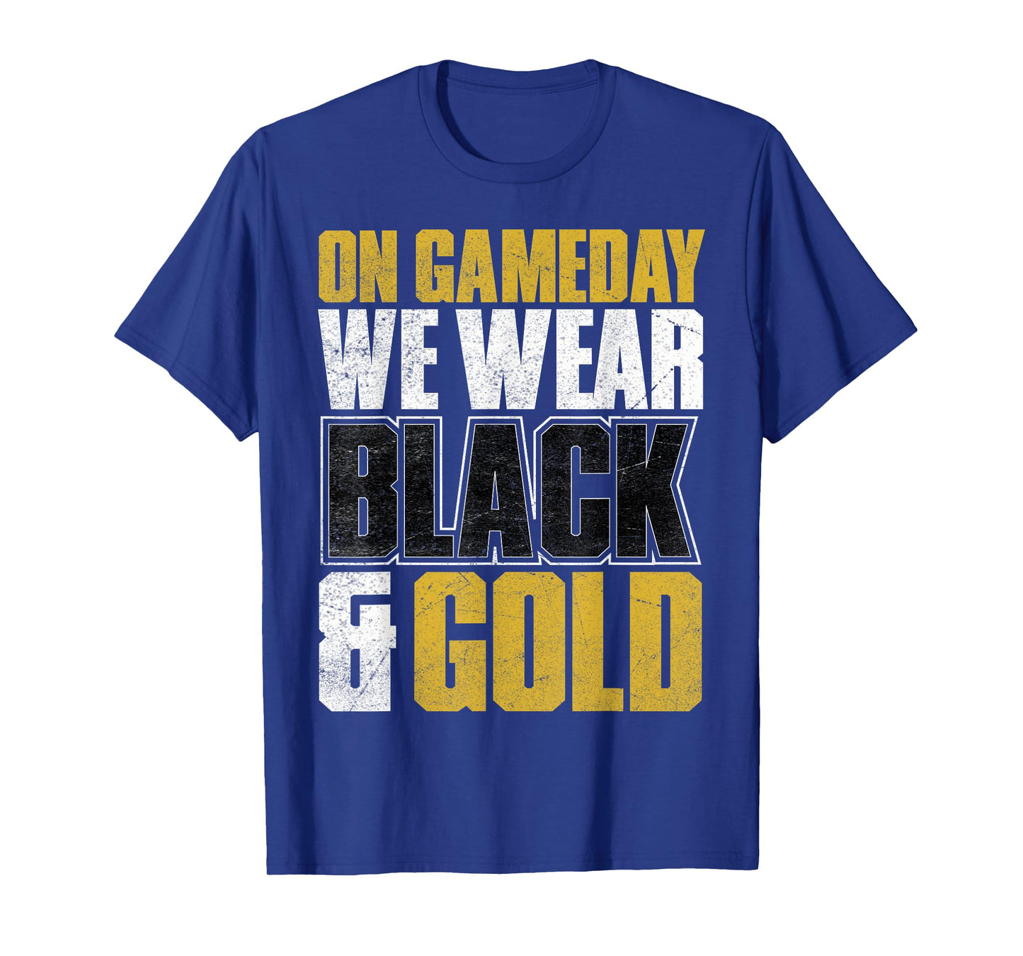 Game Day Football We Wear Black and Gold School Tournament T-Shirt