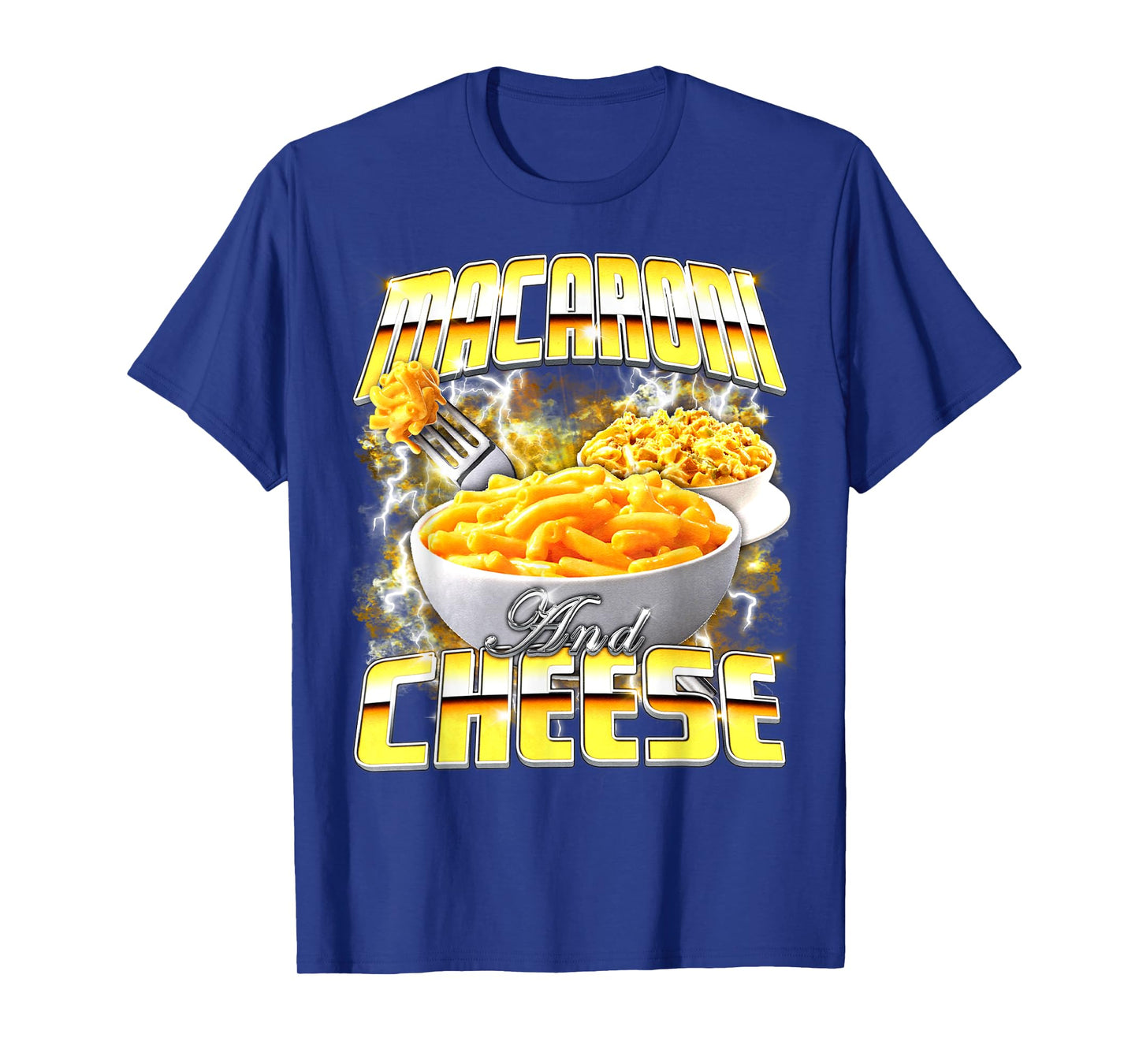 Macaroni and Cheese Meme Bootleg Rap Style 90s Vintage Funny T-Shirt