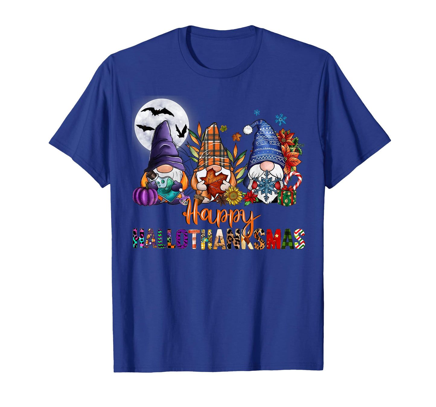 Halloween Thanksgiving Christmas Happy HalloThanksMas Gnome T-Shirt