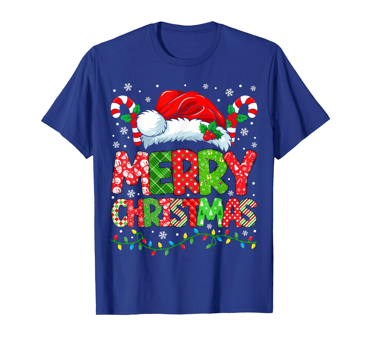 Merry Christmas Festive Santa Hat Xmas Family Men Women Kids T-Shirt