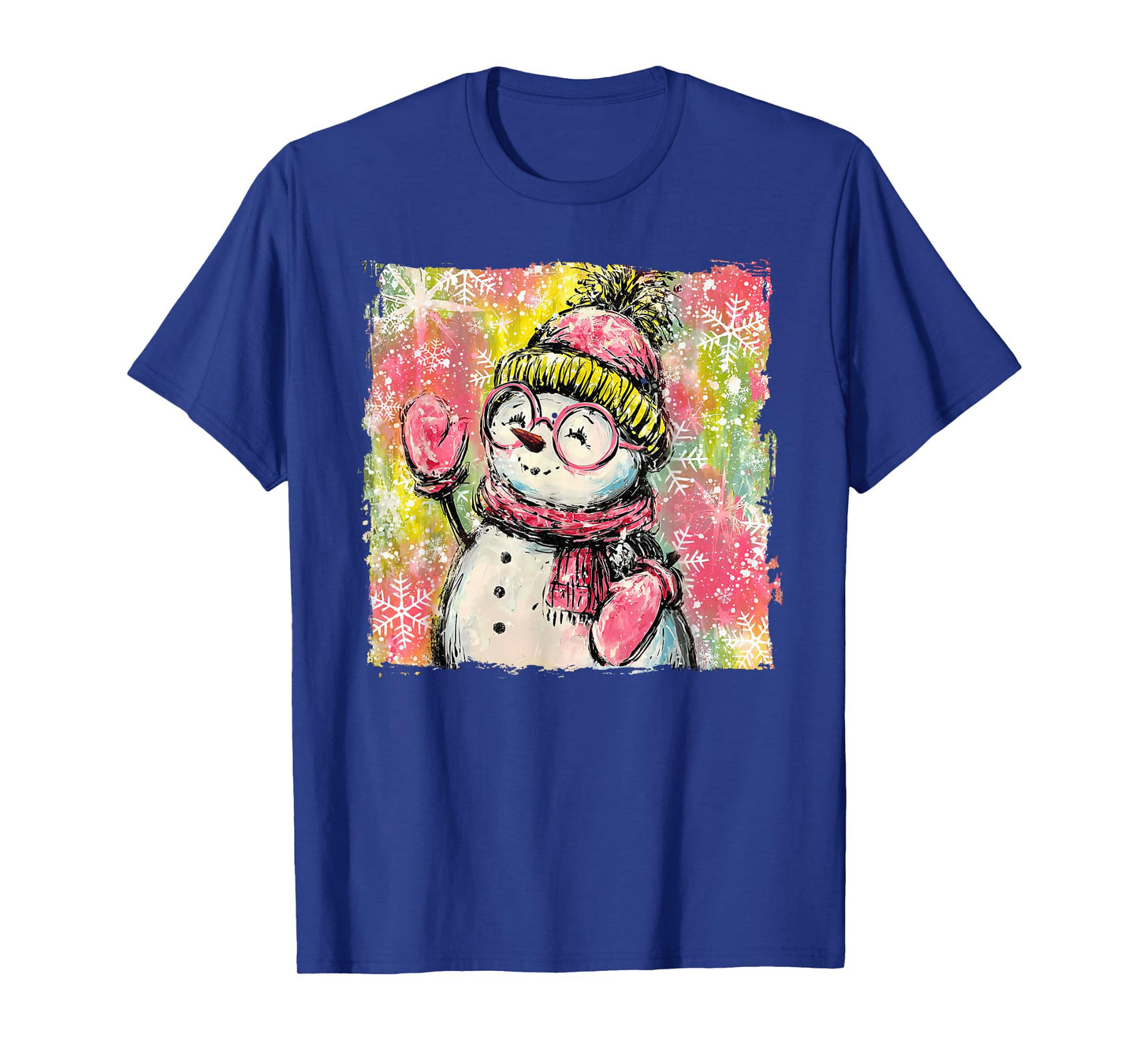 Coquette Snowman Preppy Merry Christmas Xmas Holiday Pajamas T-Shirt