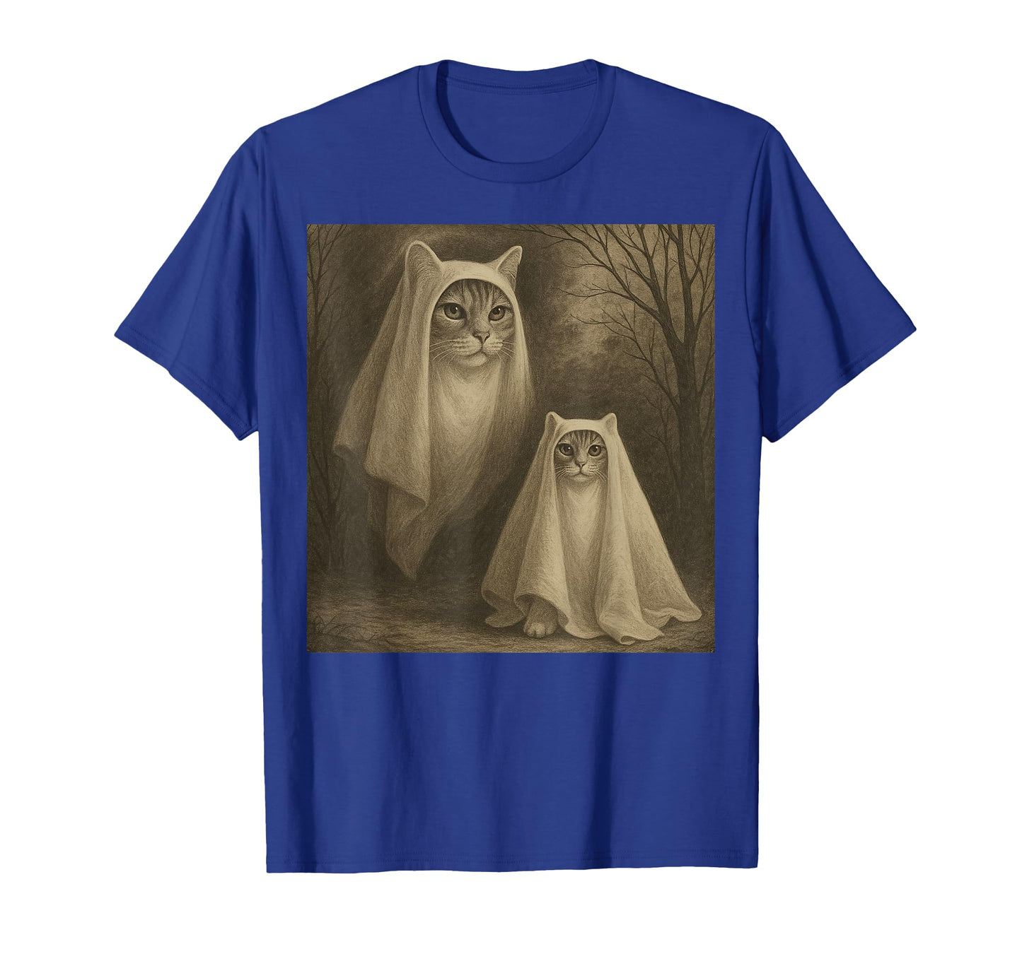 Funny Halloween Ghost Cat Meme Witch Vintage Ghost Kitten T-Shirt