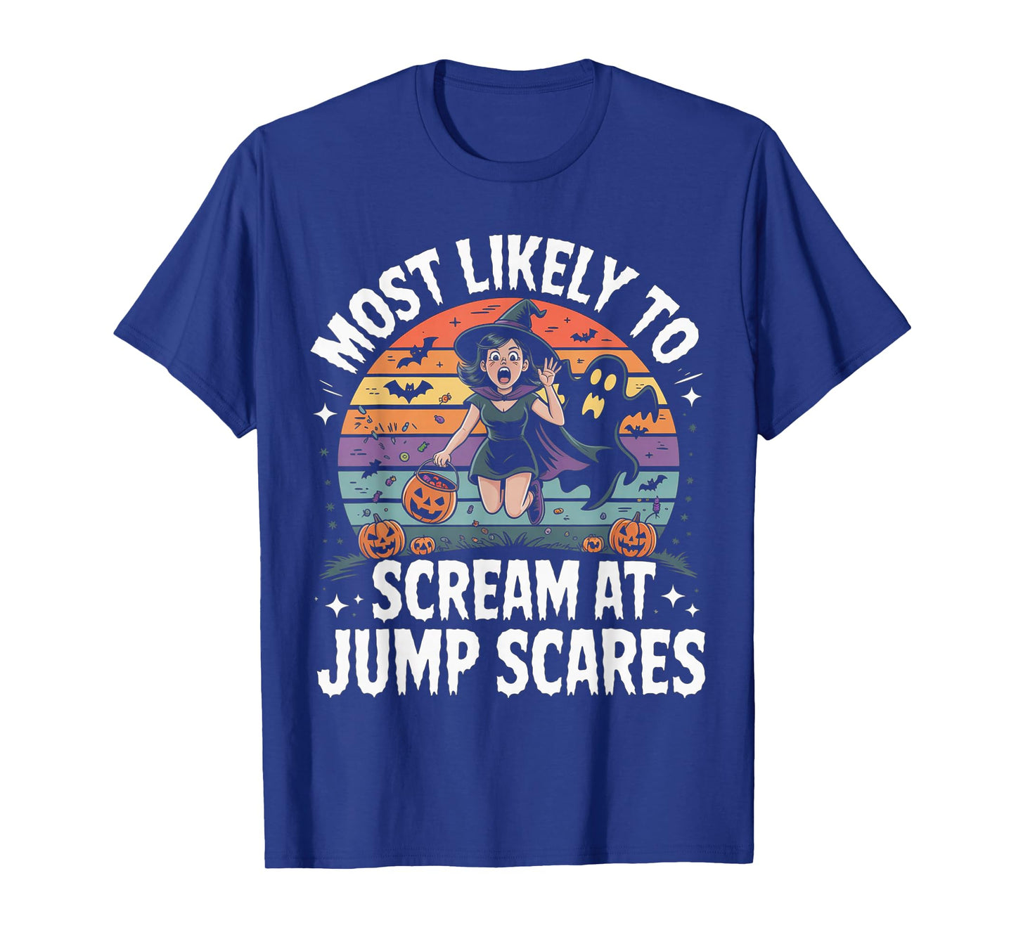 Most Likely to Scream at Jump Scares Funny Halloween T-Shirt