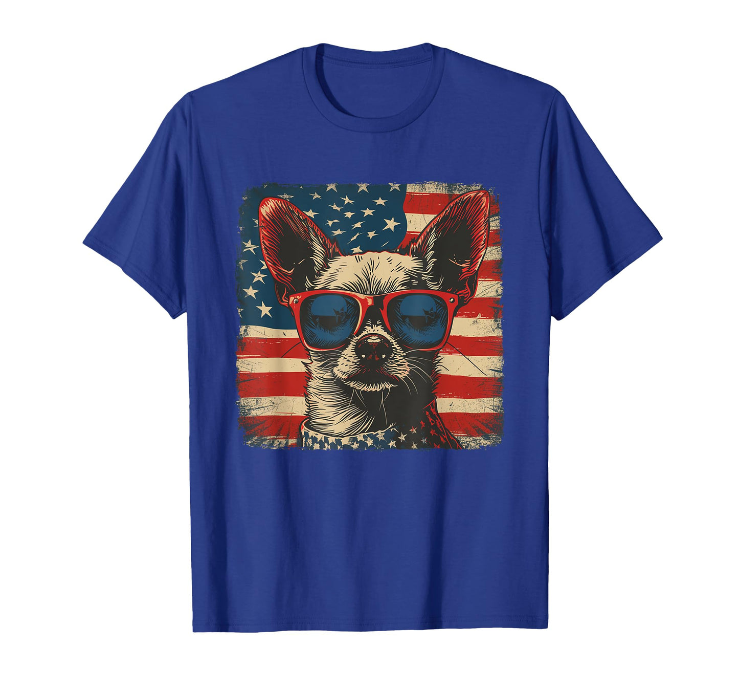 America Flag 4th of July Chihuahua Dog Men Women Kids T-Shirt