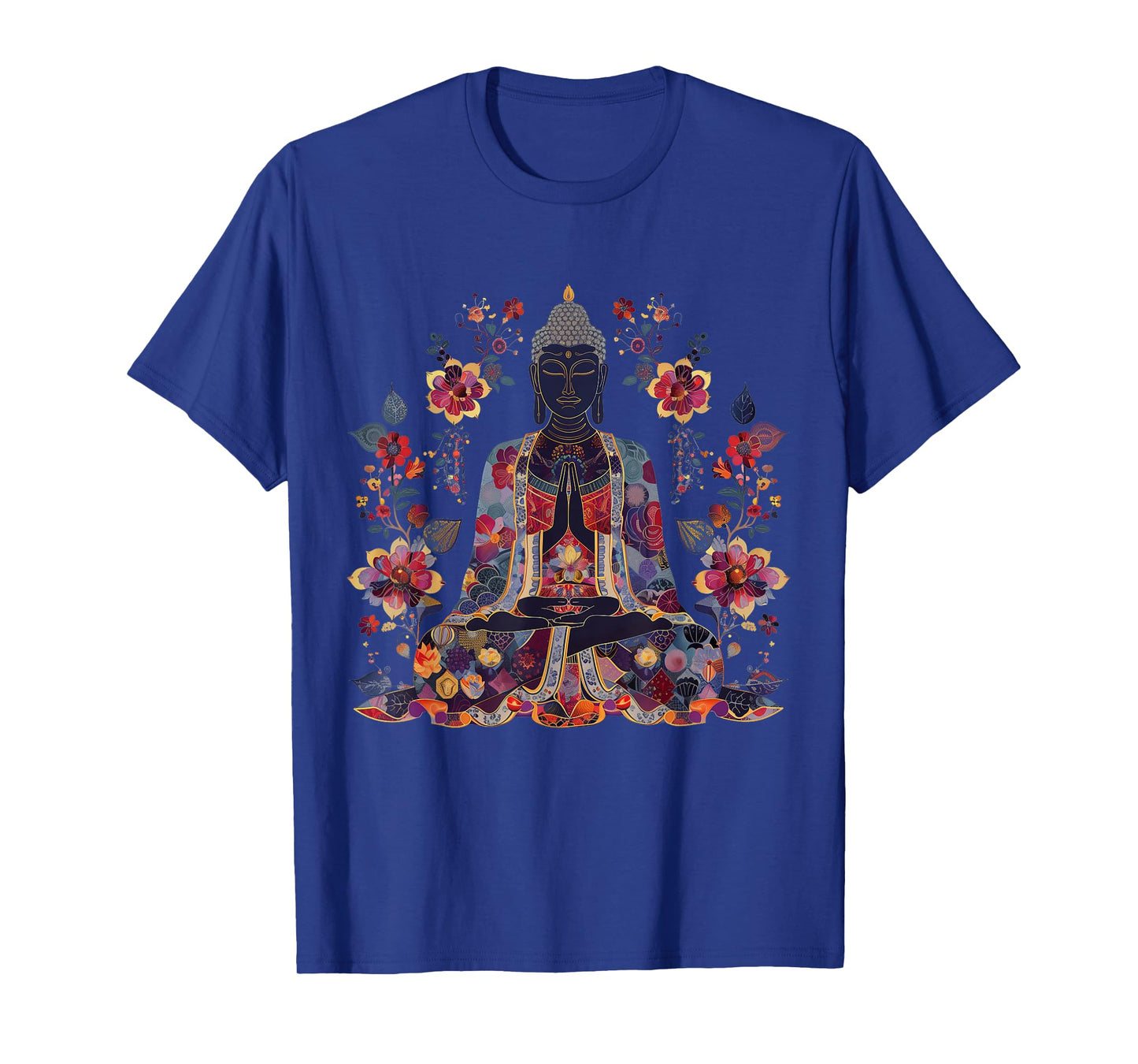 Buddha Floral Vintage Flower Yoga Buddhism Yogi Buddhist T-Shirt