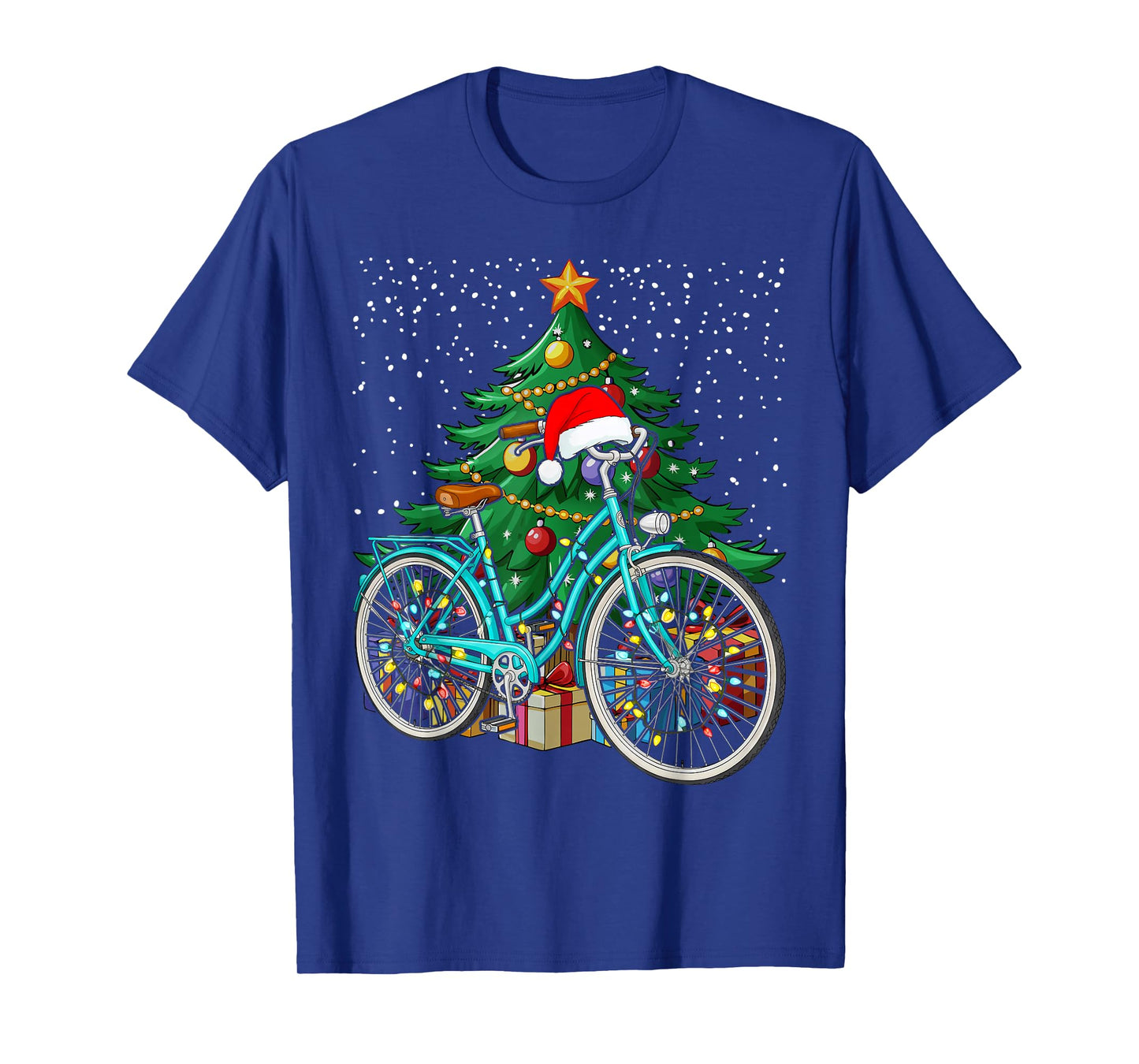 Bike Bicycle Christmas Santa Hat Xmas T-Shirt