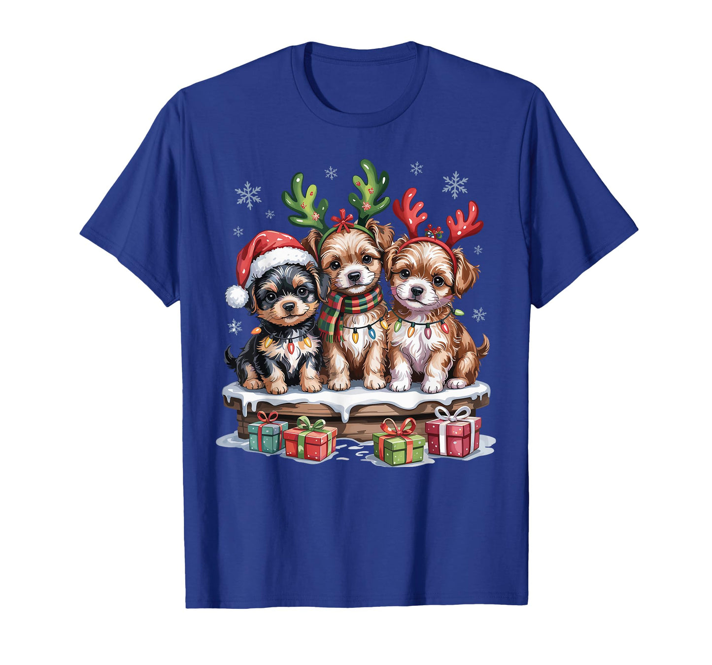 Cute Yorkipoo Christmas Puppies Dog Lovers Funny Holiday T-Shirt