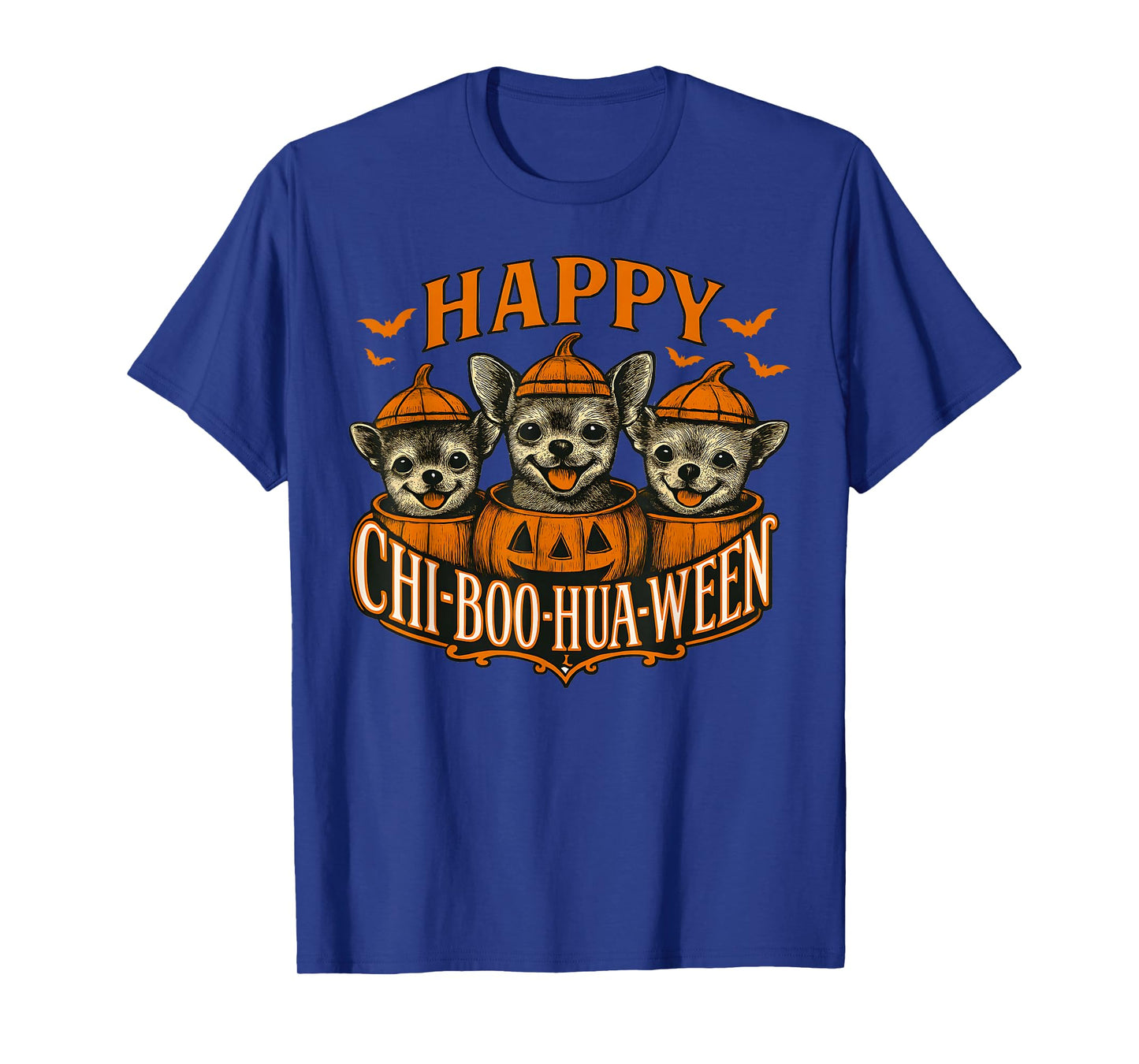 Happy Chi-Boo-Hua-Ween Chihuahua Halloween Dog Design T-Shirt