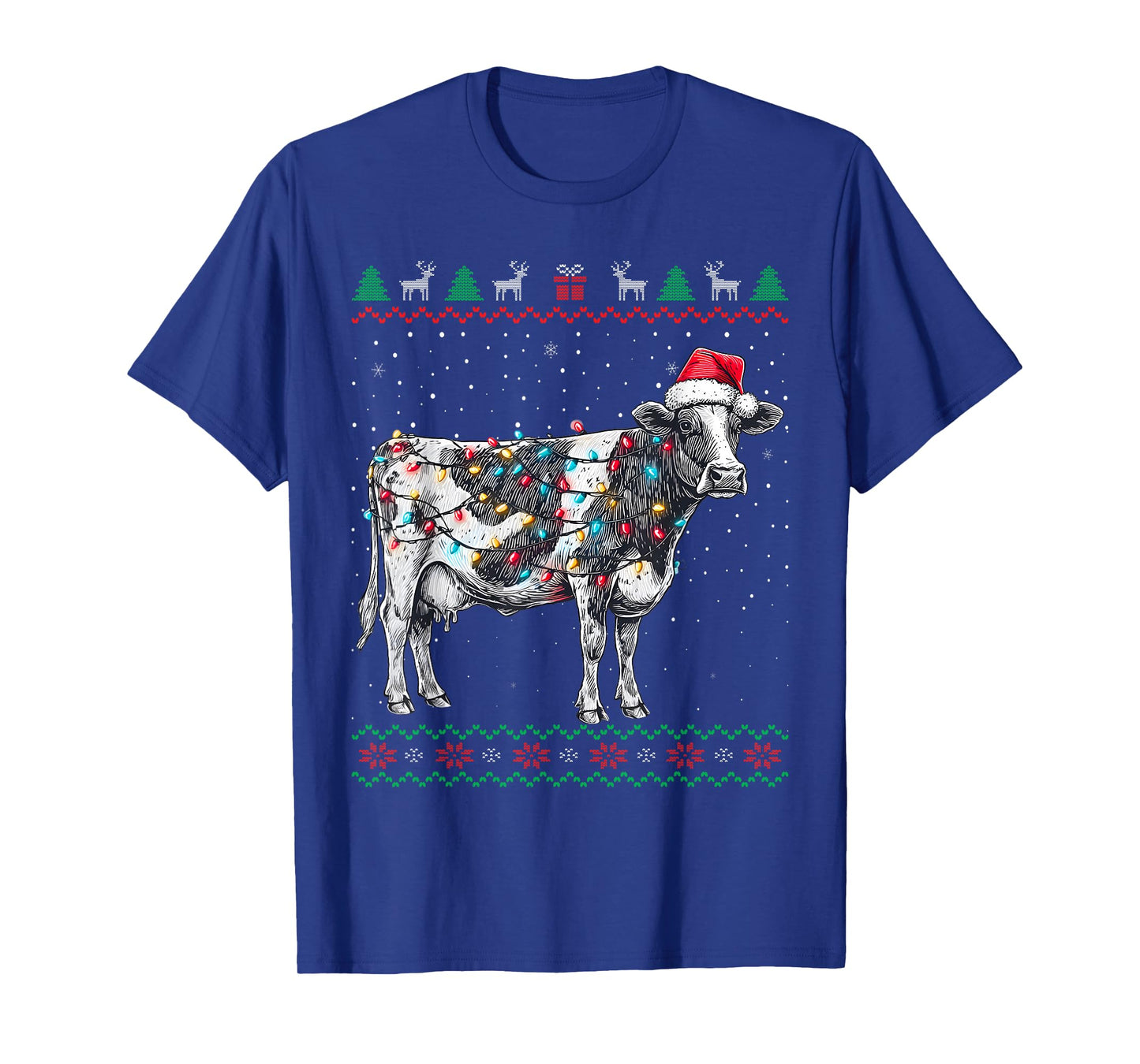 Cow Christmas Farm Animal Ugly Sweater T-Shirt