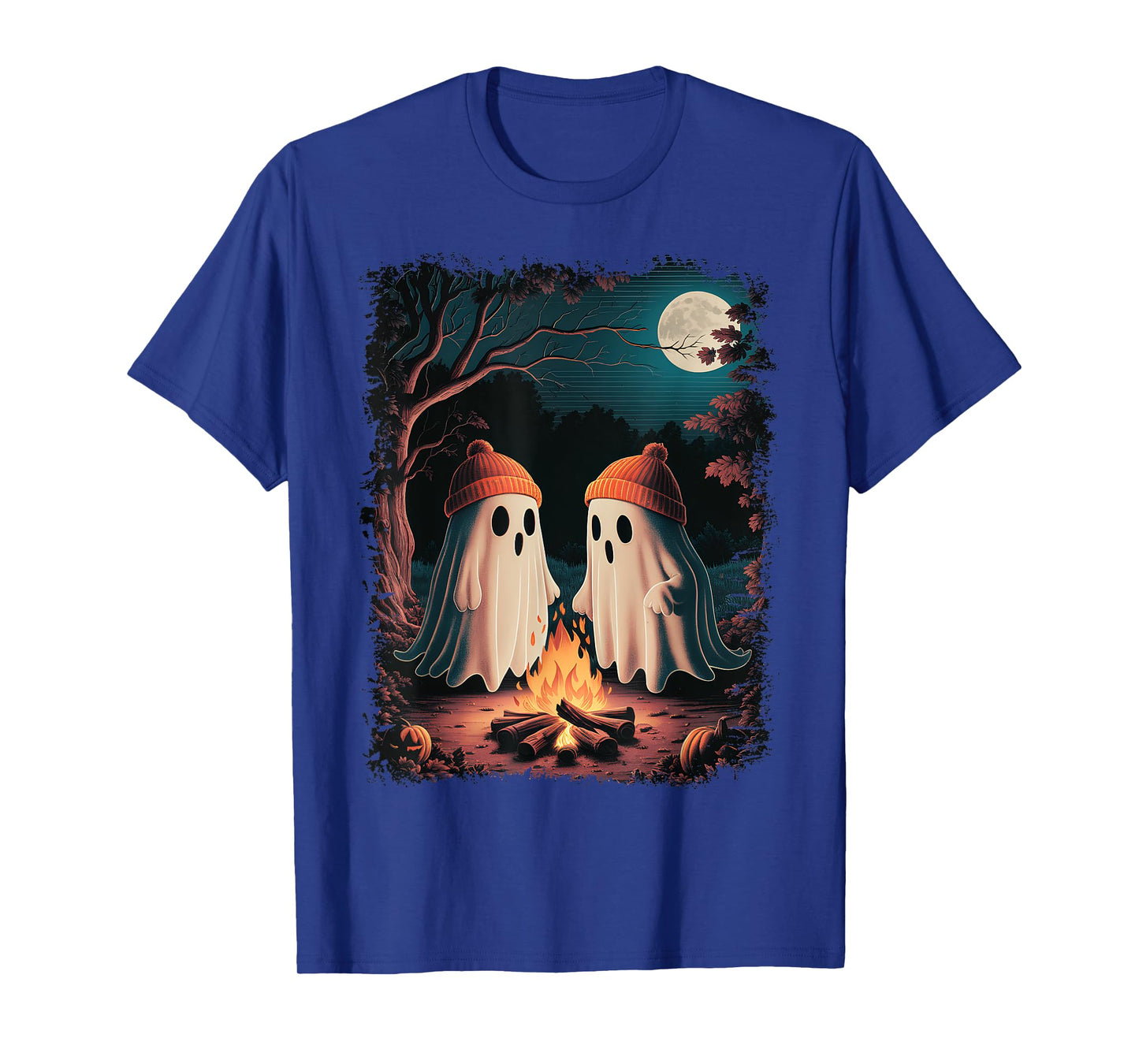 Vintage Ghost Camping Campfire Gothic Halloween Men Women T-Shirt
