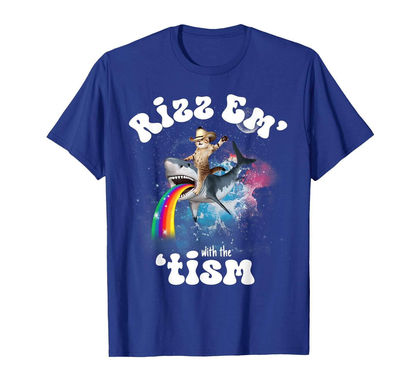 Rizz Em With The Tism Funny Meme Y2K Cat Autism Awareness Men Women Kids T-Shirt