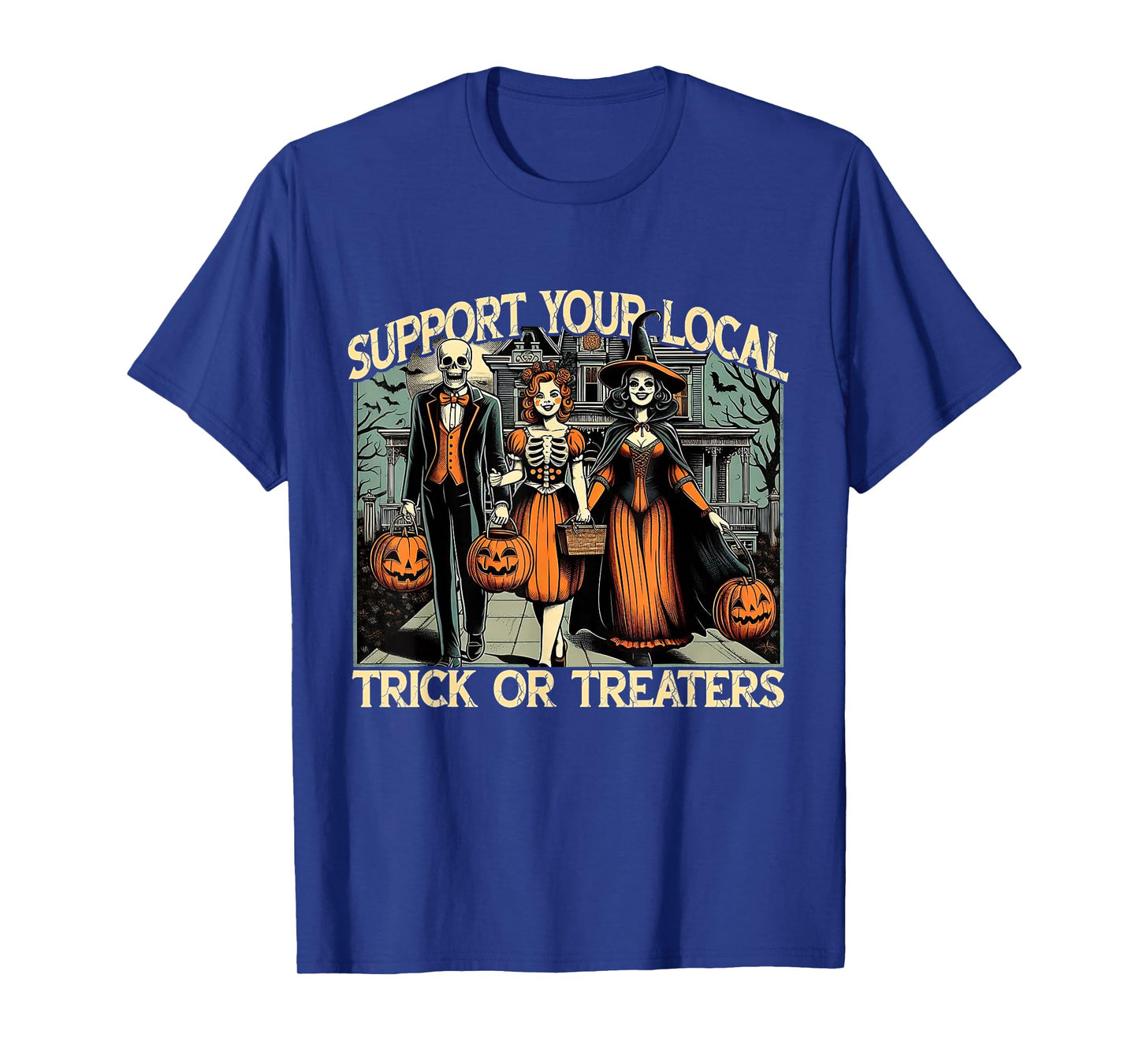 Support Local Trick or Treats Retro Halloween Art T-Shirt