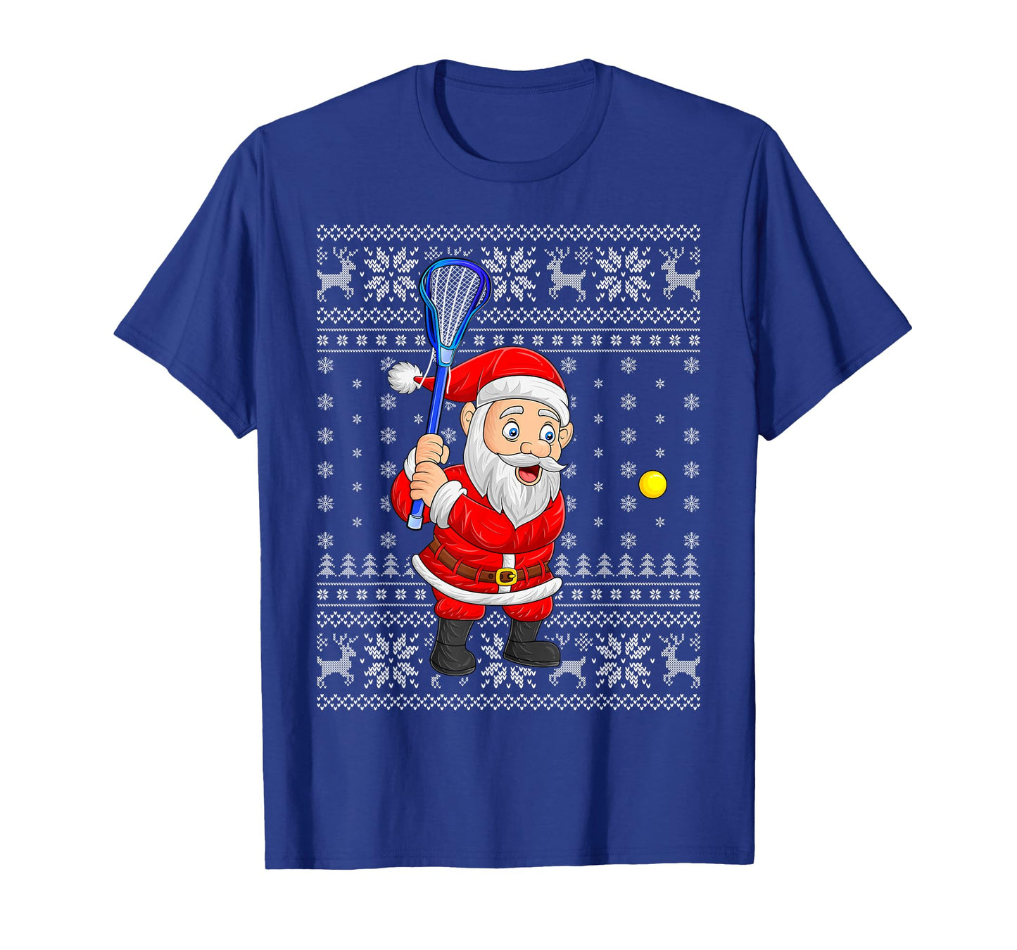 Santa Playing Lacrosse Ugly Christmas Sweaters Xmas T-Shirt