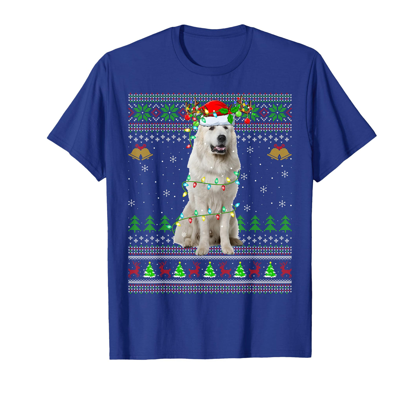Great Pyrenees Dog Ugly Christmas Sweater Holiday Santa Xmas T-Shirt