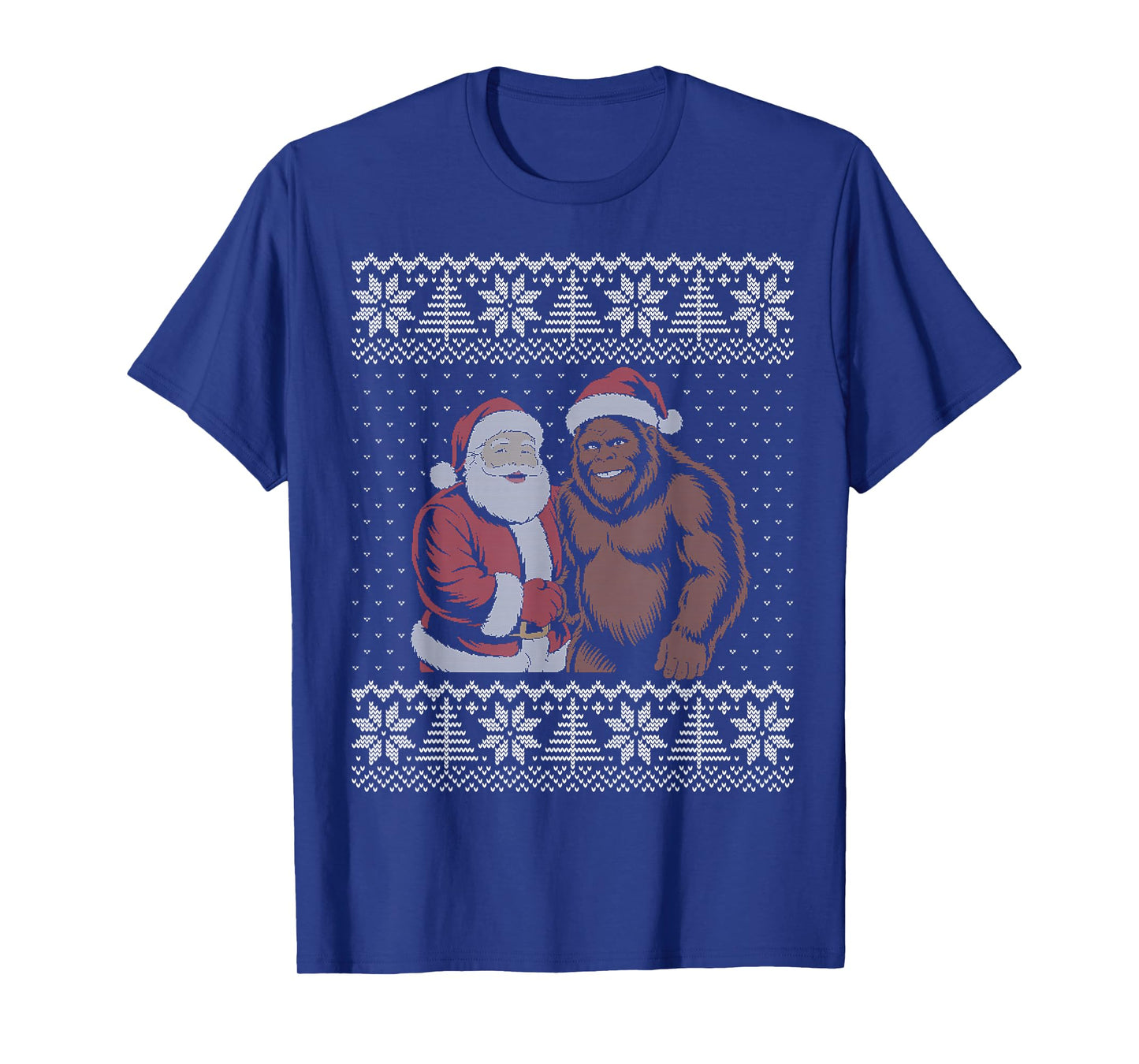 Santa Bigfoot Ugly Christmas Sweater Funny T-Shirt